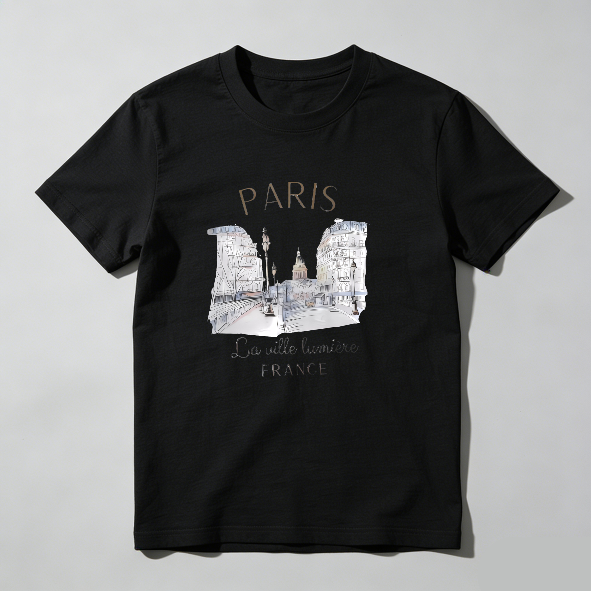 Dorawear™  Paris Cityscape Sketch Art Design T Shirt