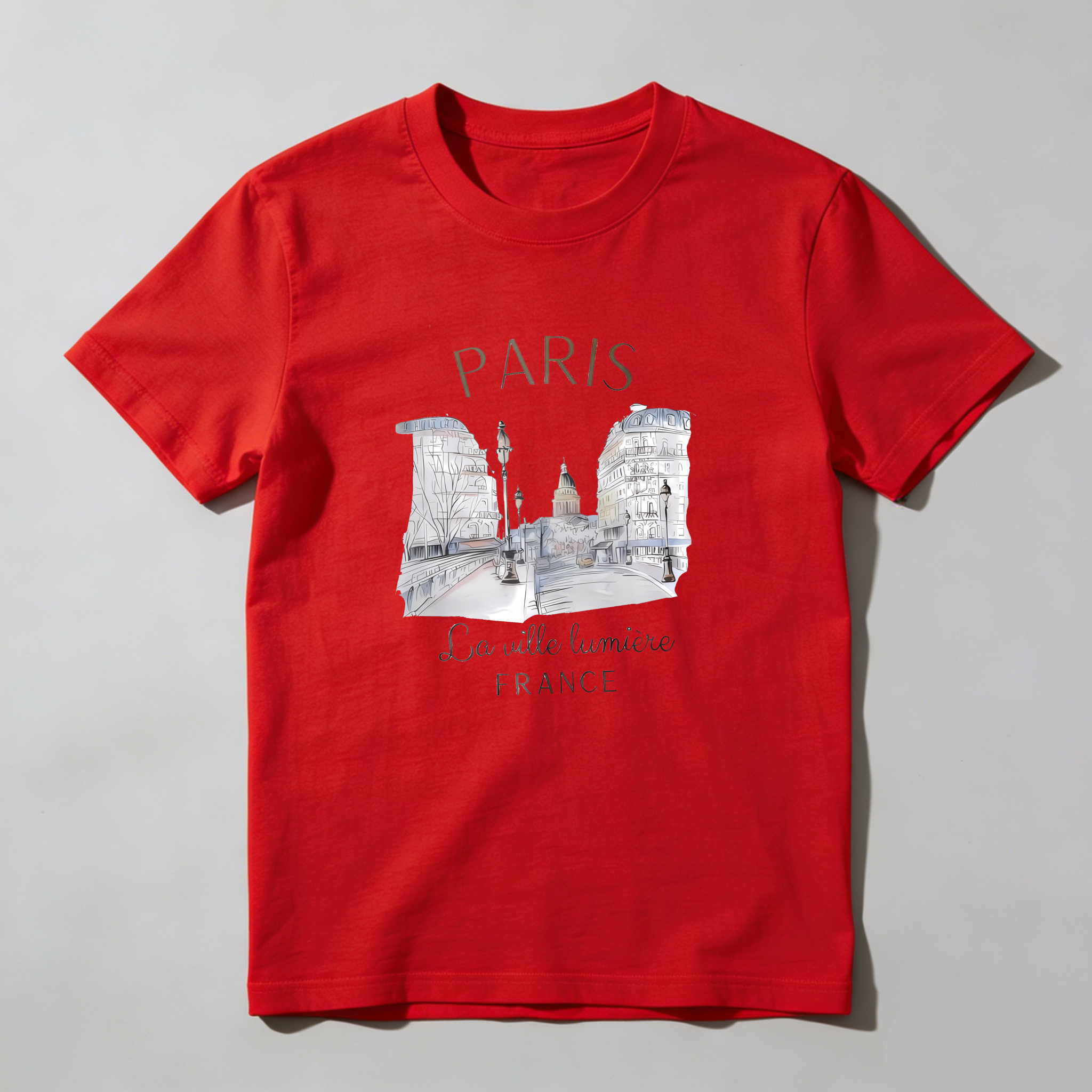 Dorawear™  Paris Cityscape Sketch Art Design T Shirt