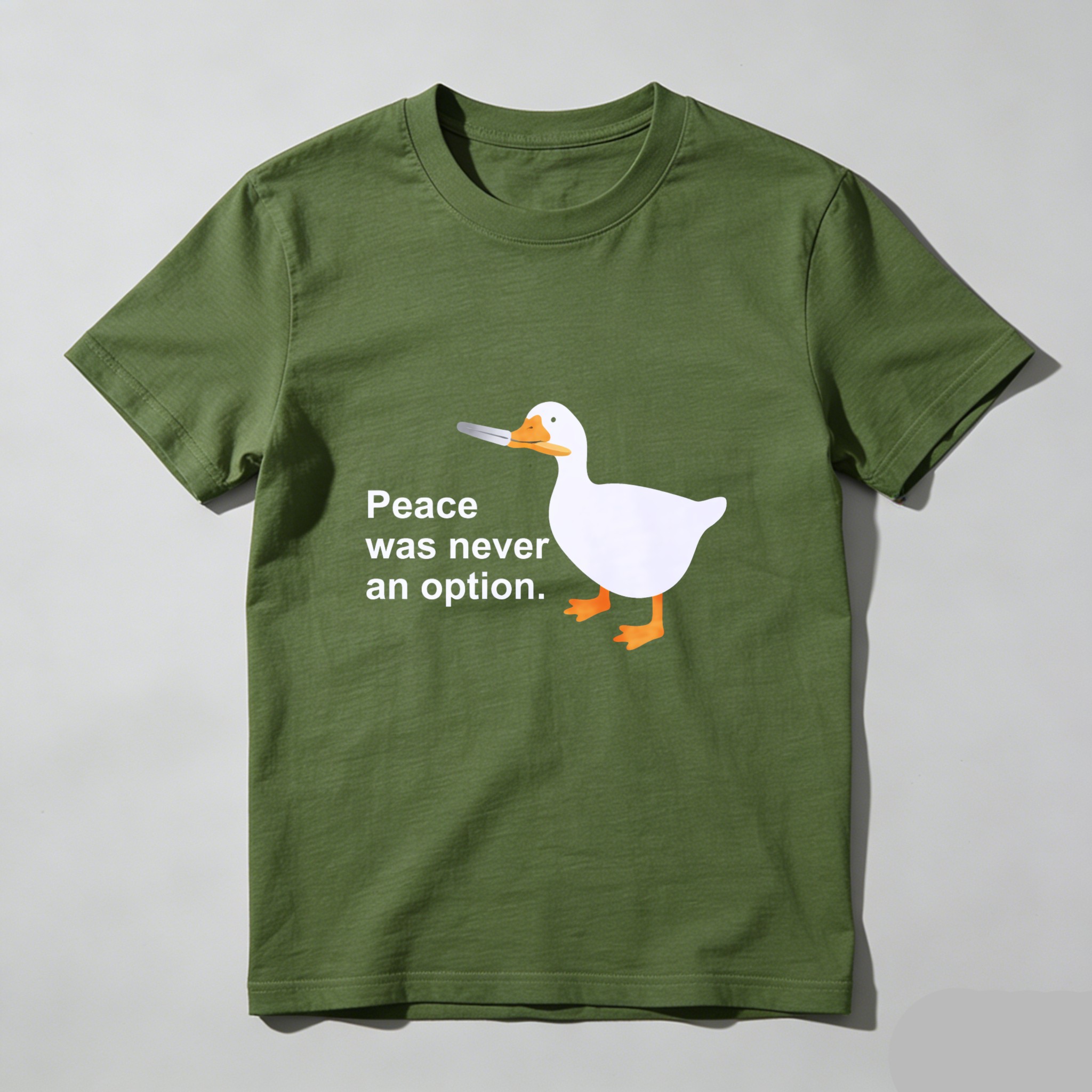 Dorawear Peace Was Never An Option Duck Pure Cotton Short Sleeve T Shirt