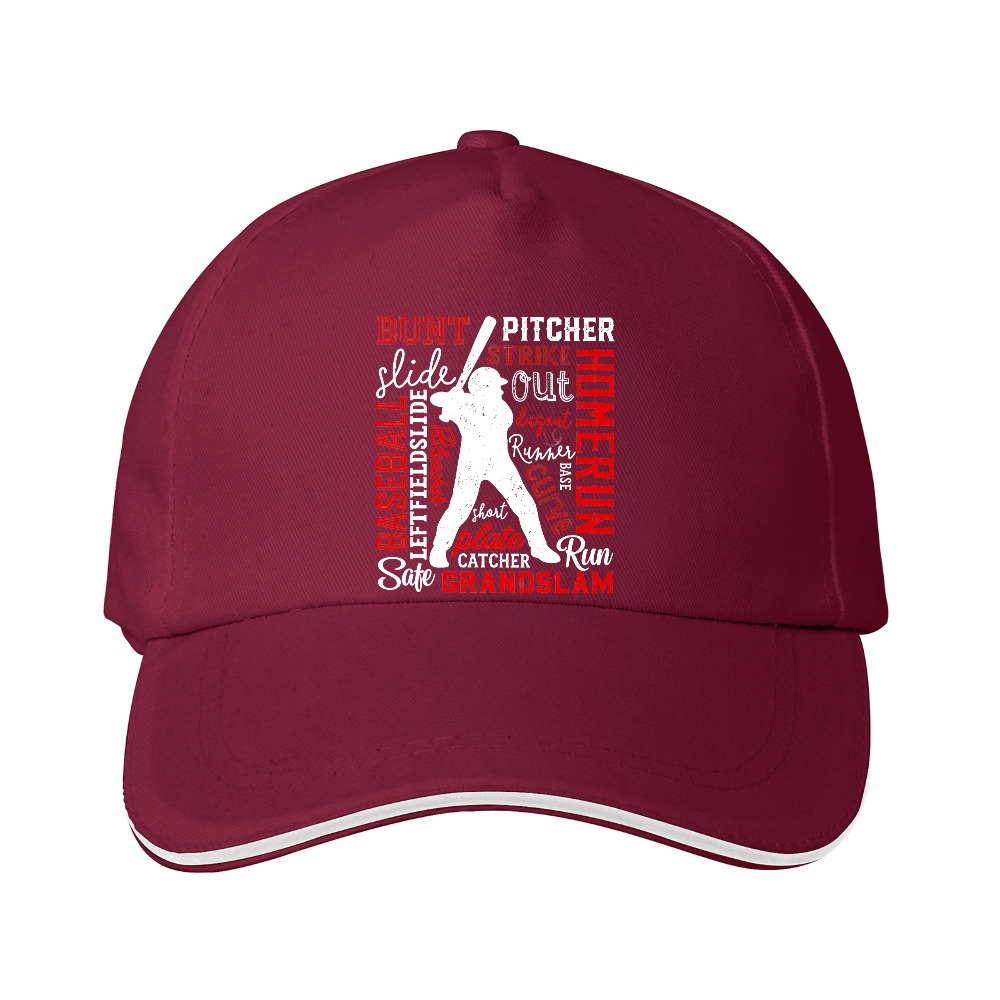 Dorawear™ Baseball Cap Baseball Player With Words And Phrases For Baseball Fans