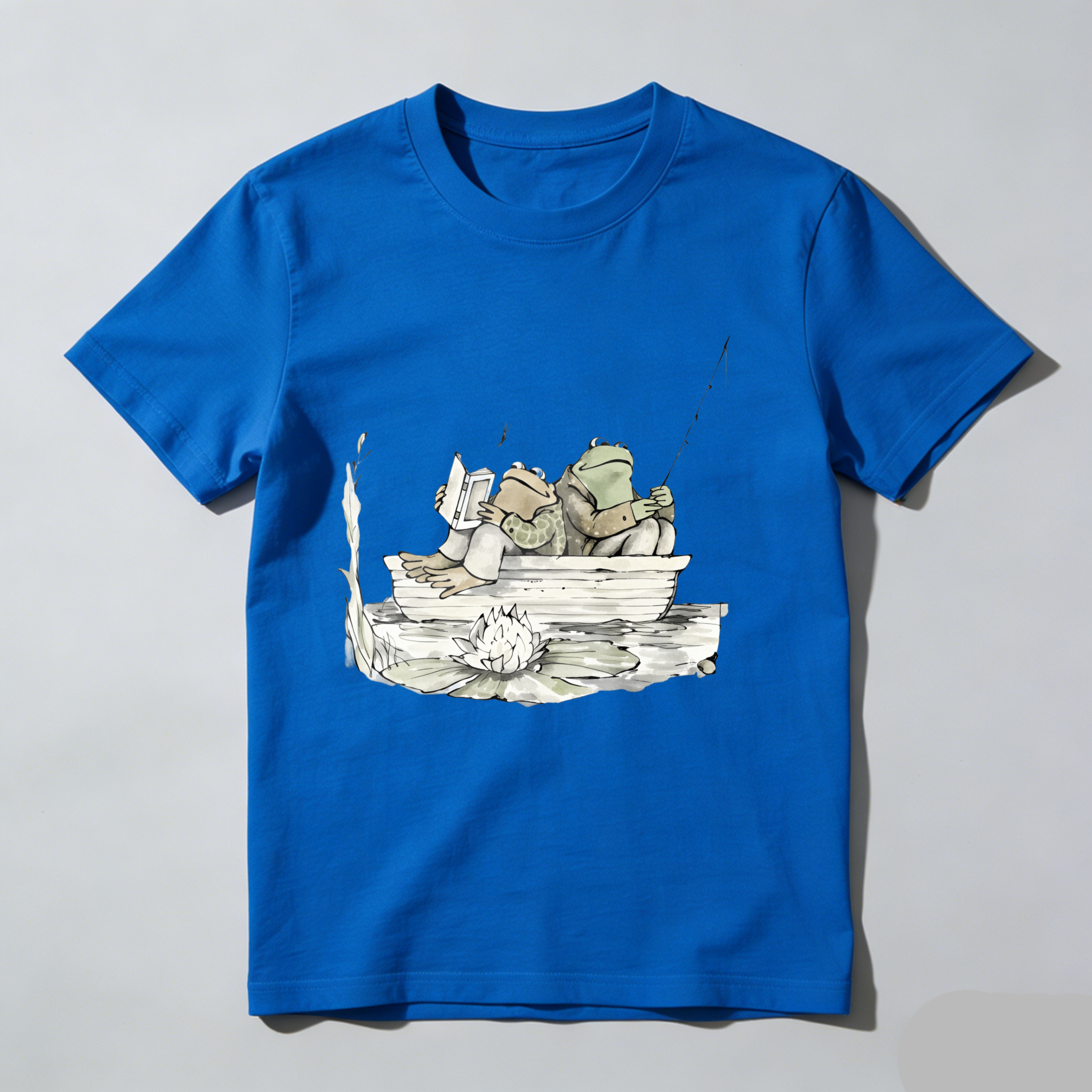 Dorawear™ Frogs Fishing In Boat On Lily Pad T Shirt