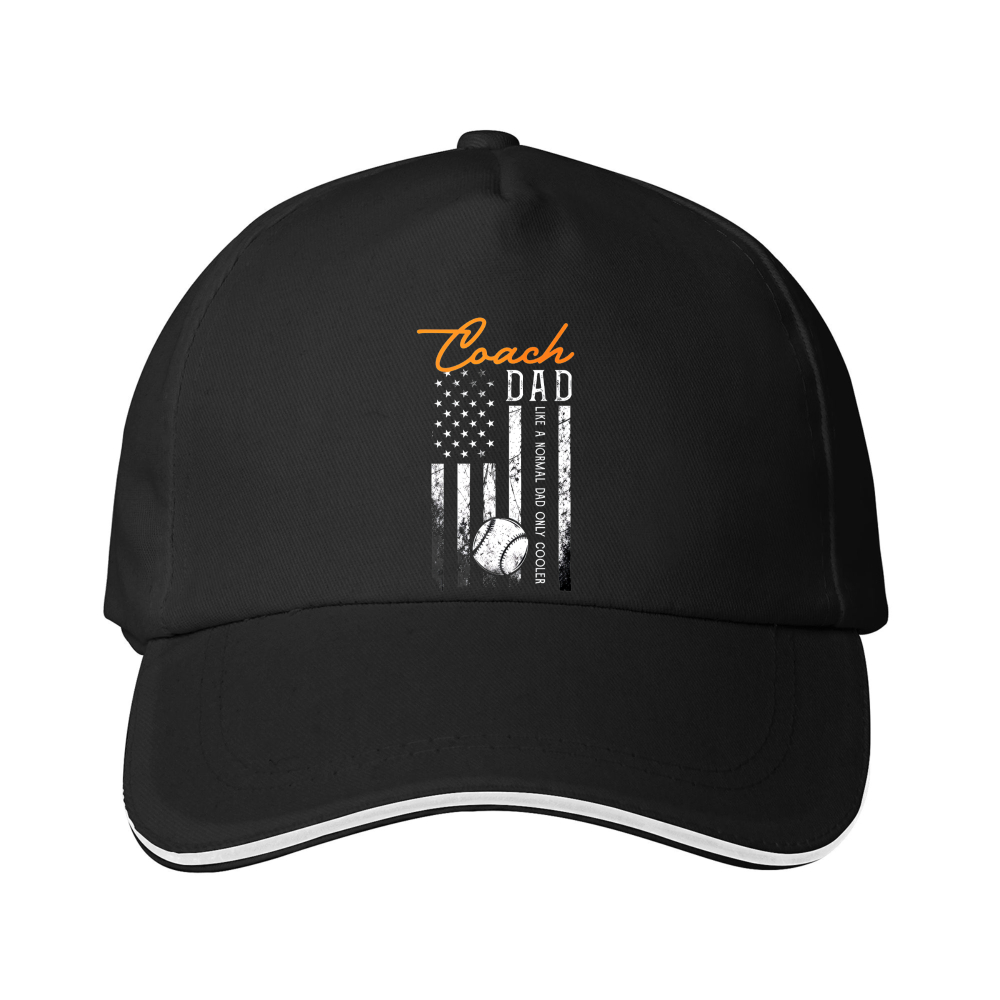 Dorawear™ Baseball Cap Coach Dad American Flag And Baseball Design For Father And Coach