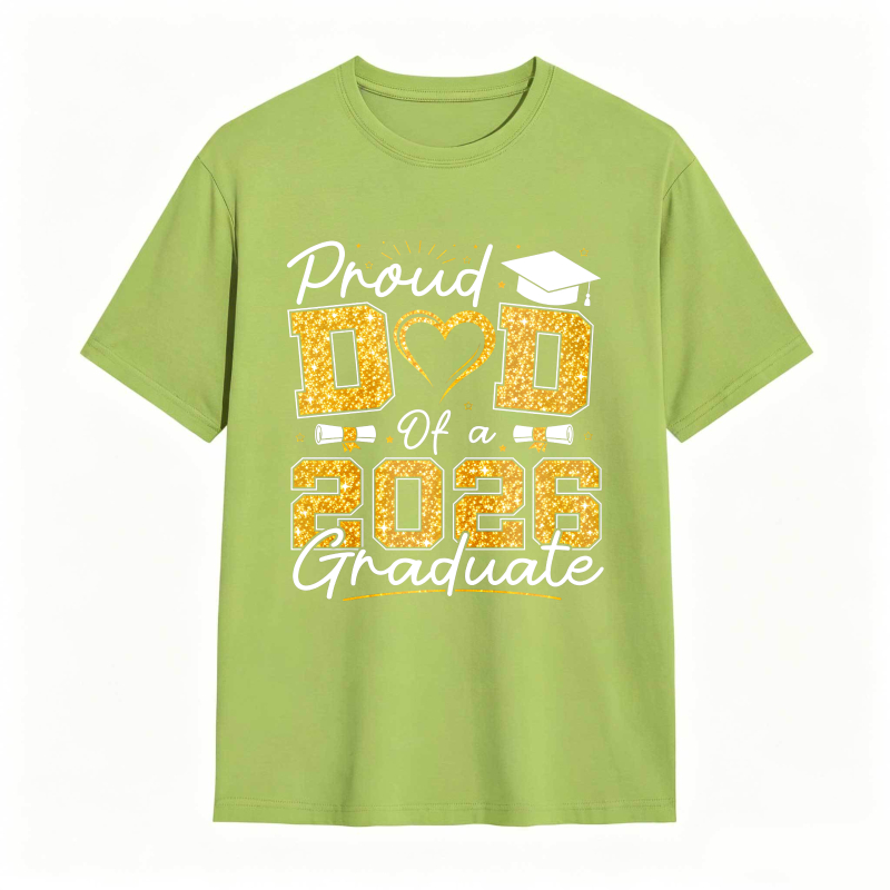 Dorawear™ Proud Dad Of A 2026 Graduate Graduation Cap Heart And Bow Tie Design Unisex Classic T-shirt