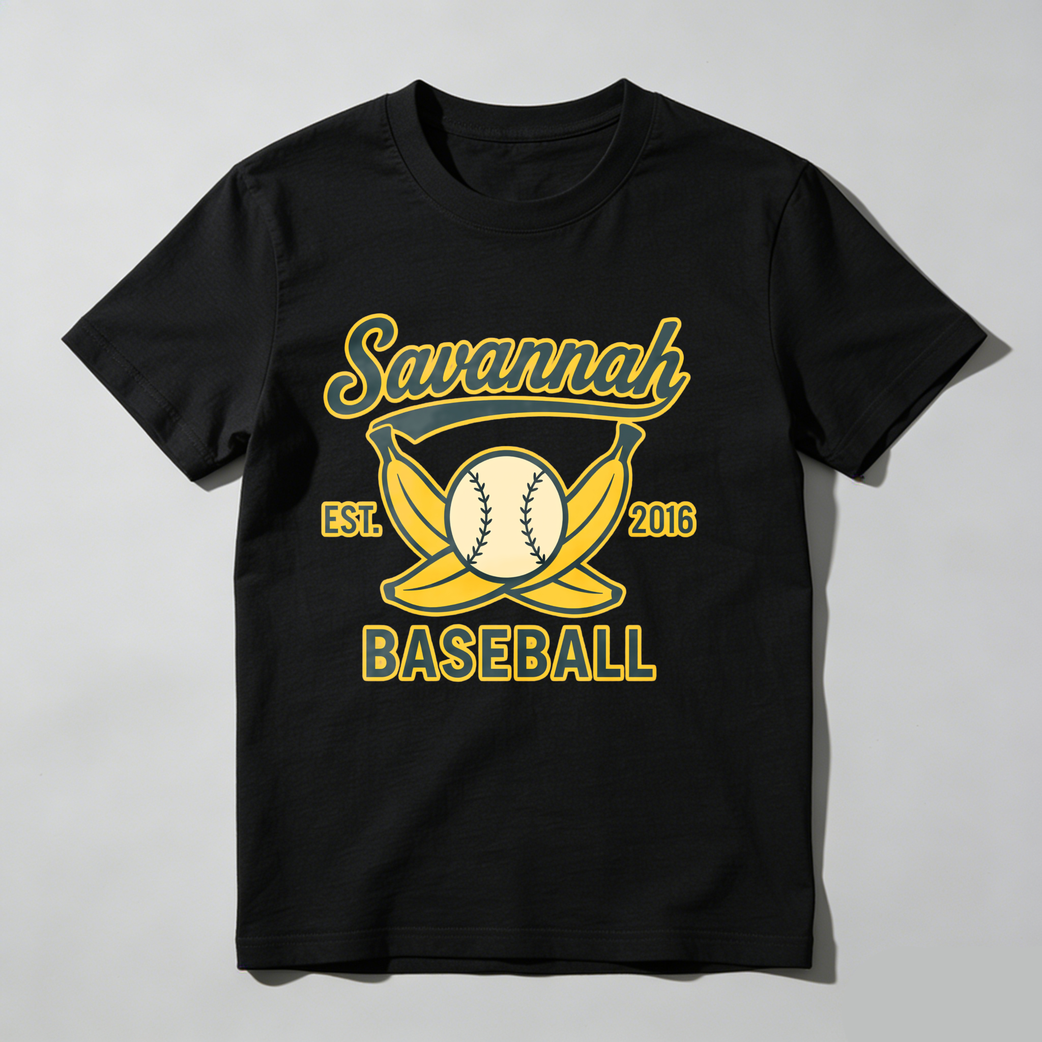 Dorawear™ Savannah Baseball Est 2016 Bat Ball Design  T Shirt-Dorawear