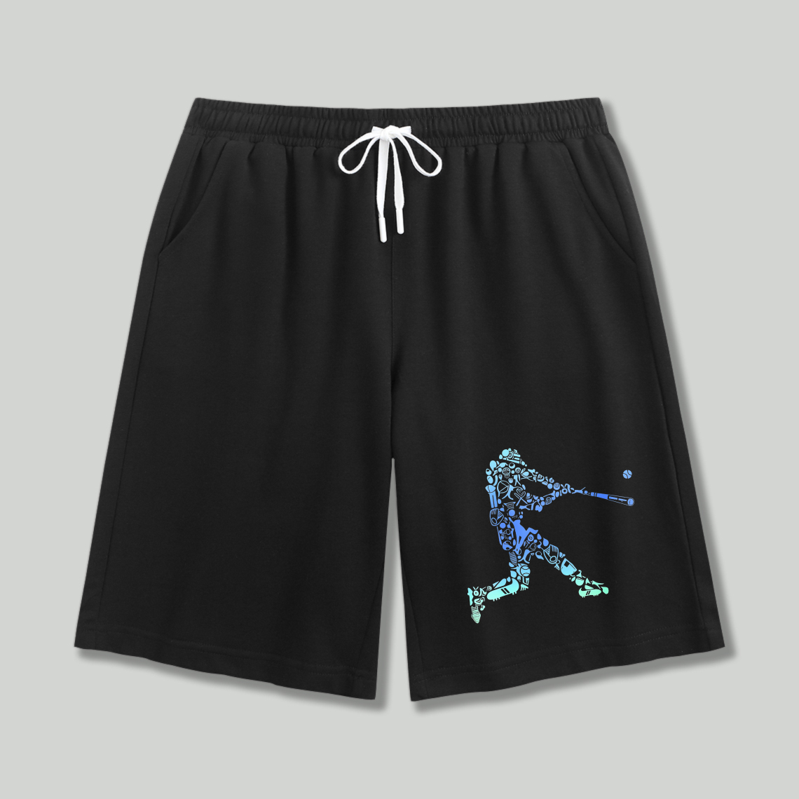 Dorawear™ Baseball Player Silhouette Pattern Shorts-Dorawear