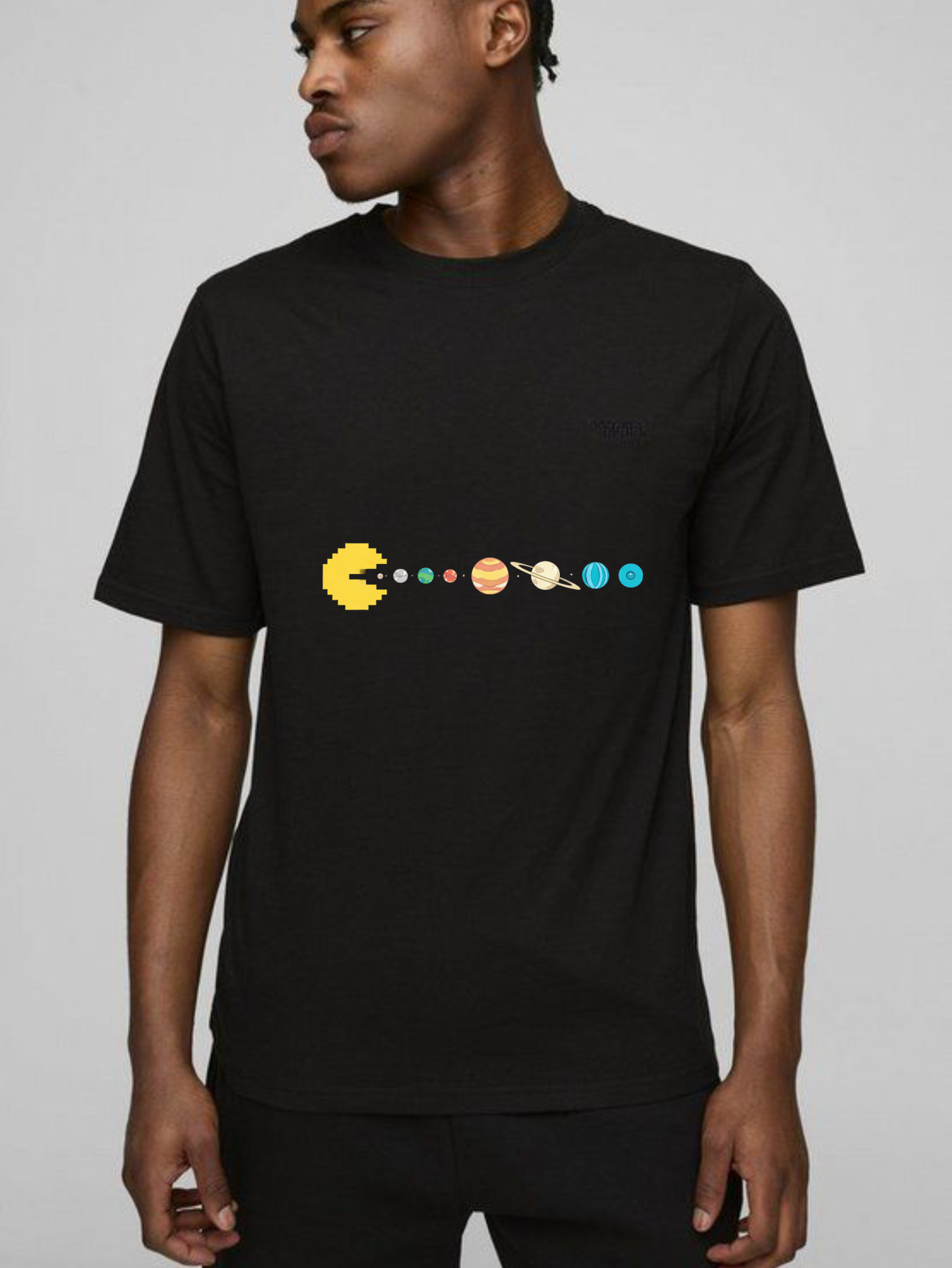 Dorawear™ Pacman Solar System Pure Cotton Short Sleeve T Shirt-Dorawear
