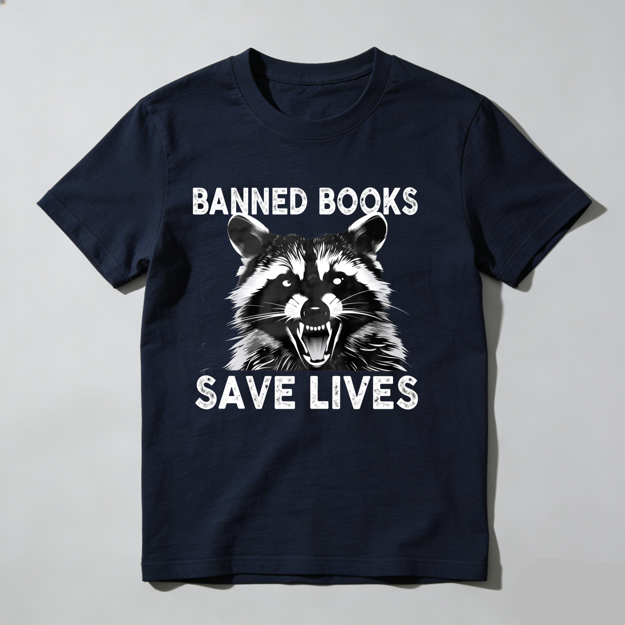 Dorawear™ Banned Books Save Lives Raccoon Face T Shirt