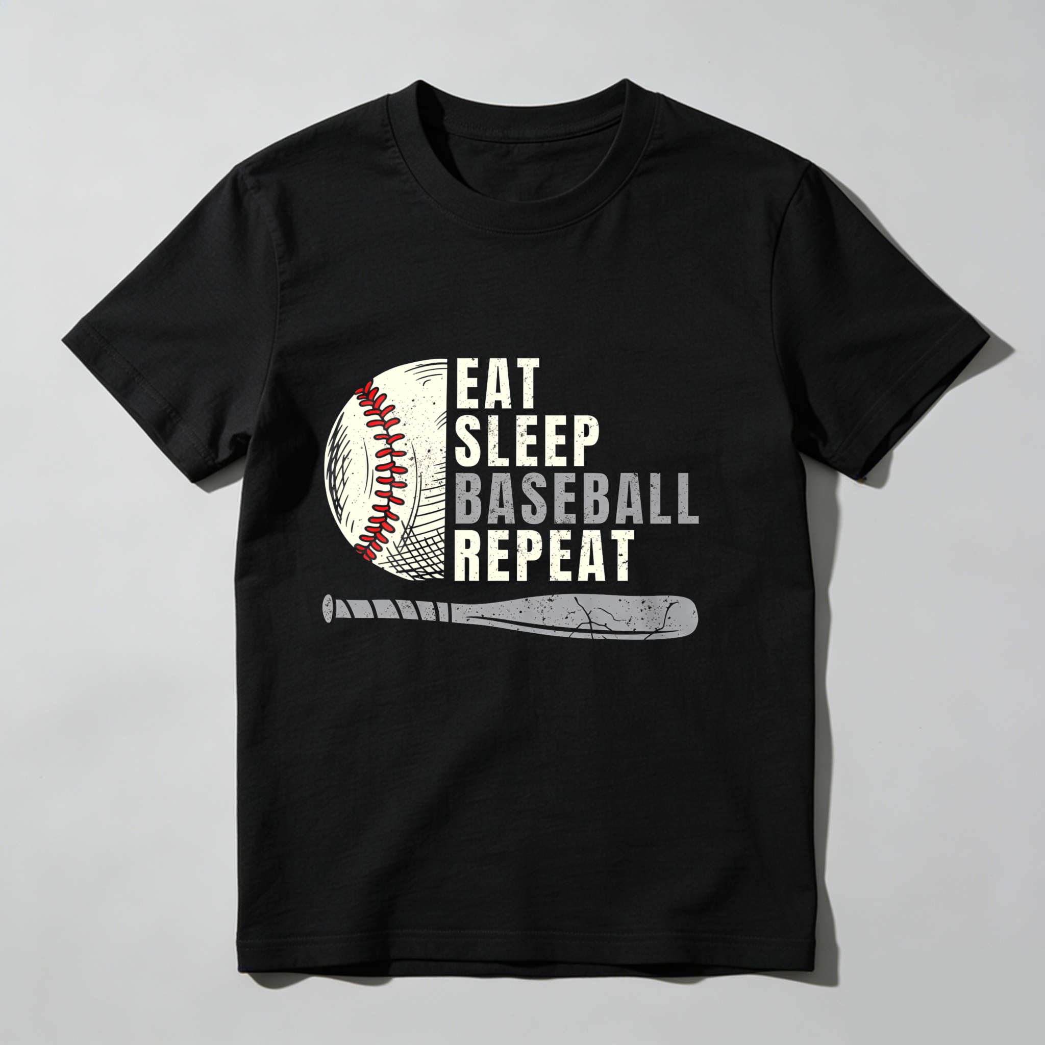 Dorawear™ Eat Sleep Baseball Repeat Ball Bat  T Shirt-Dorawear