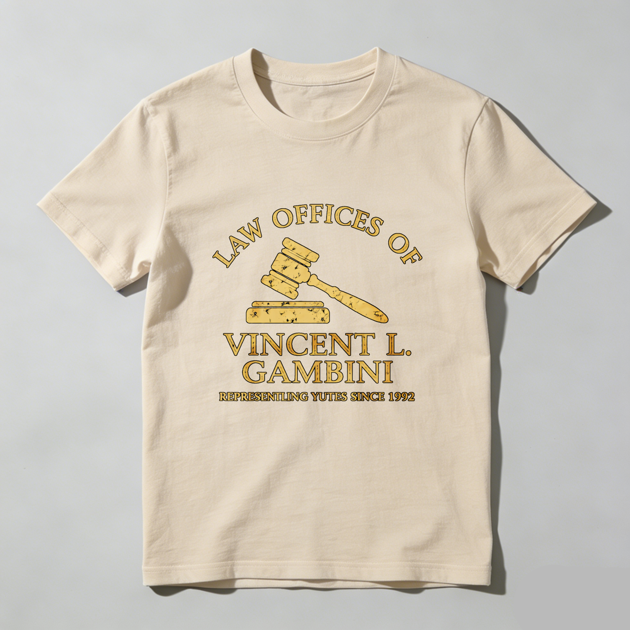 Dorawear™ Law Offices Of Vincent L Gambini Representing Yutes Since 1992 Pure Cotton Short Sleeve T Shirt-Dorawear