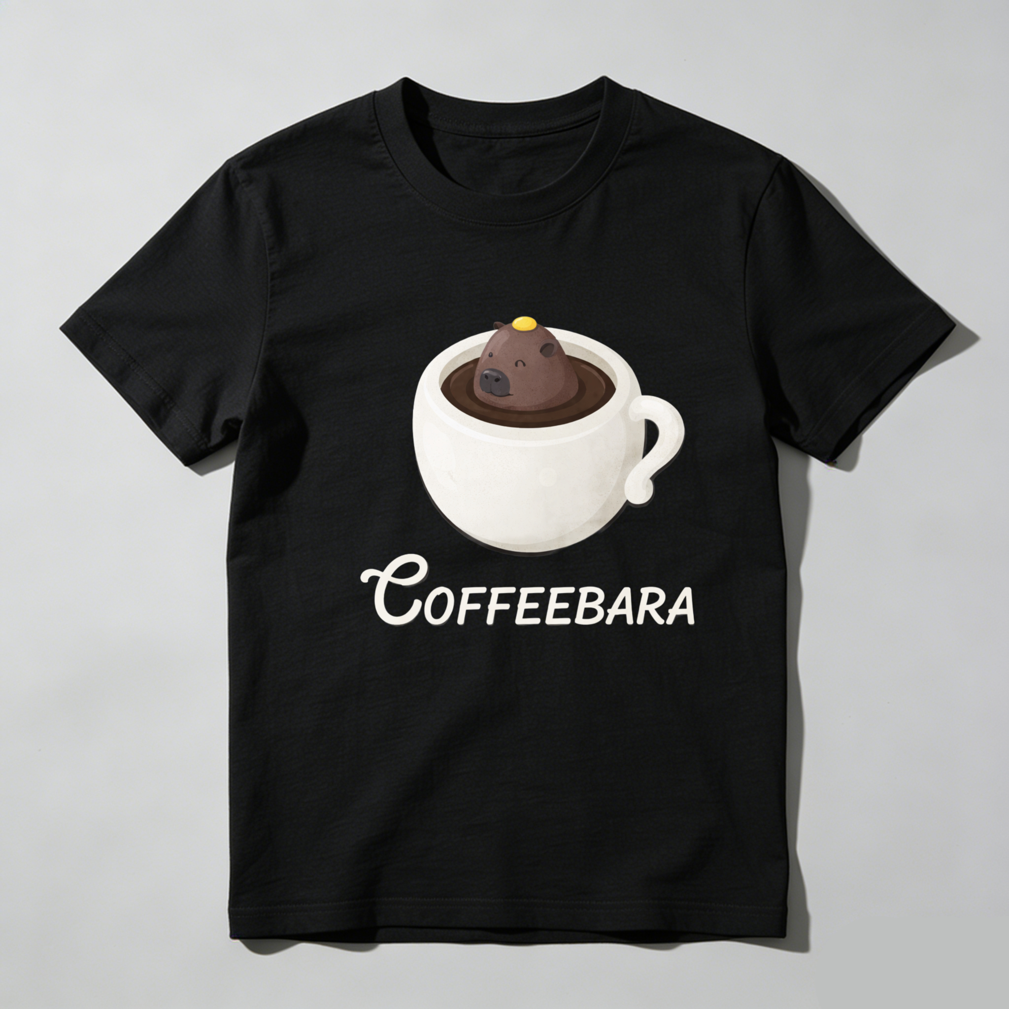 Dorawear™ Coffee Bara Coffee Cup Bear Pure Cotton Short Sleeve T-Shirt-Dorawear