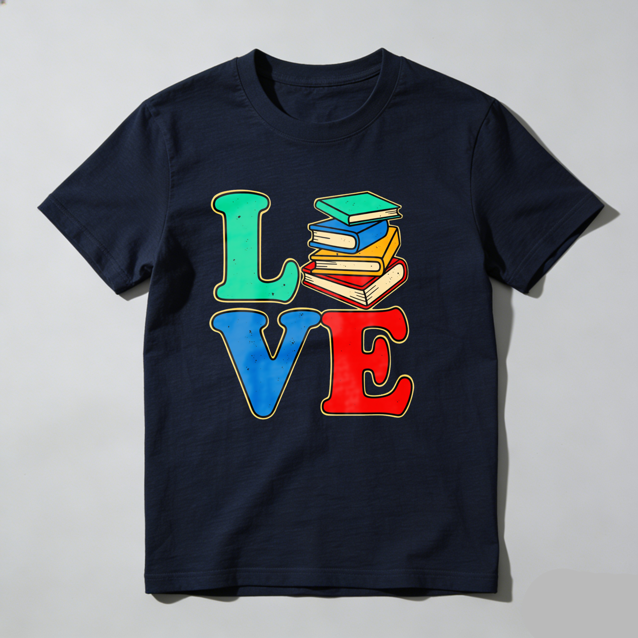 Dorawear Love Books Stack Colorful Letters T Shirt