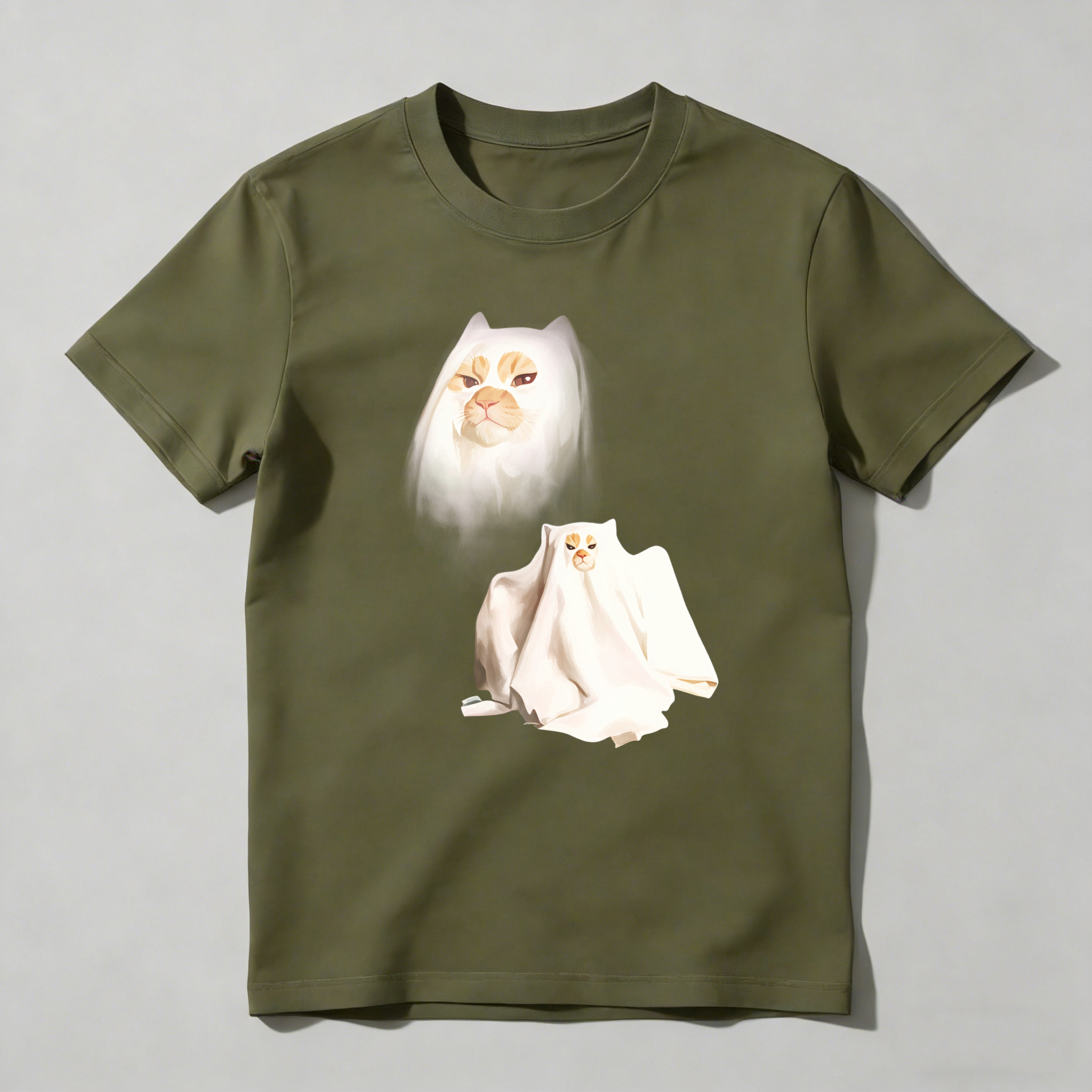Dorawear™ Cat And Towel Art Print Design T Shirt