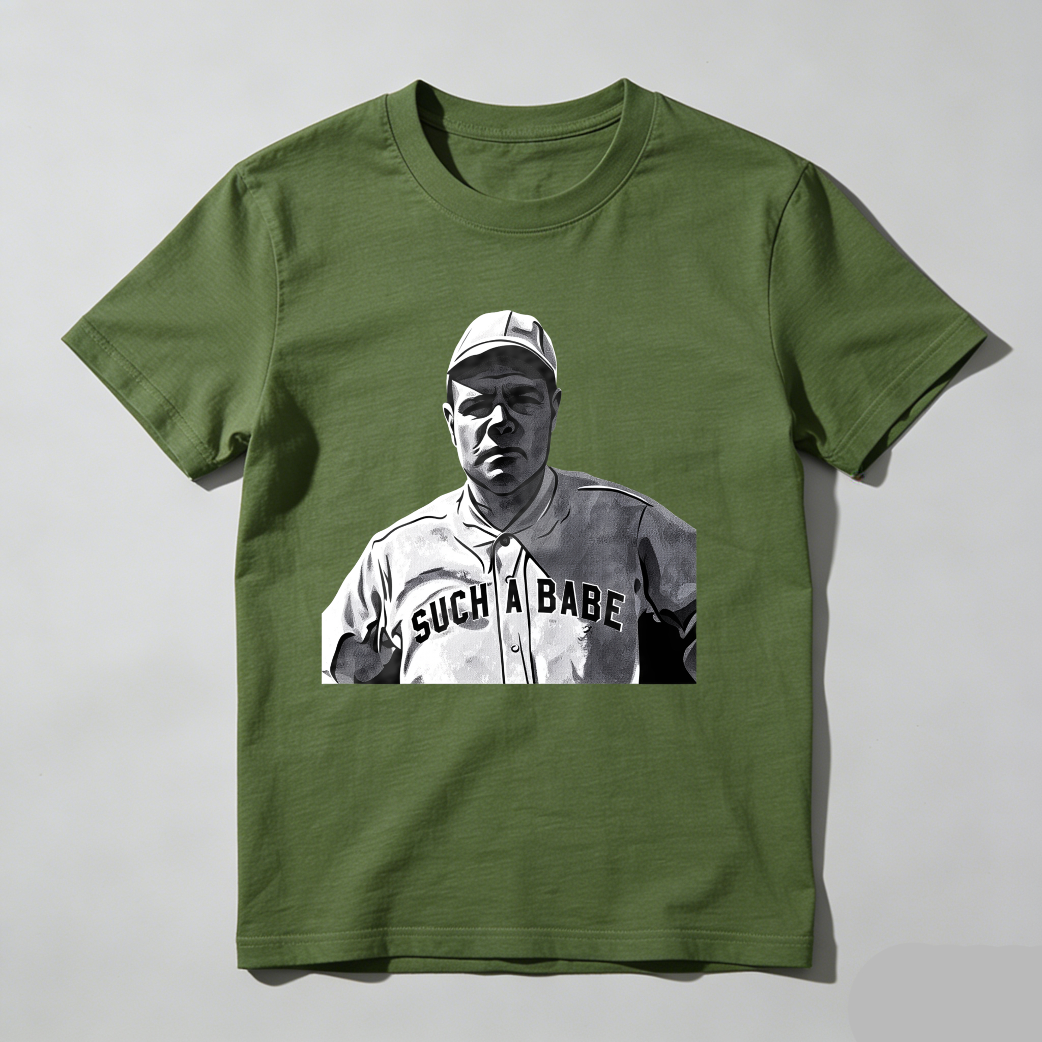 Dorawear™Babe Ruth Baseball Player Portrait Print T Shirt