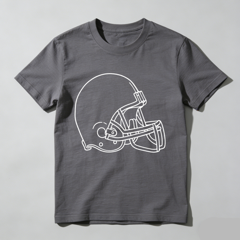 Dorawear™ Football Helmet Outline Design Print T Shirt