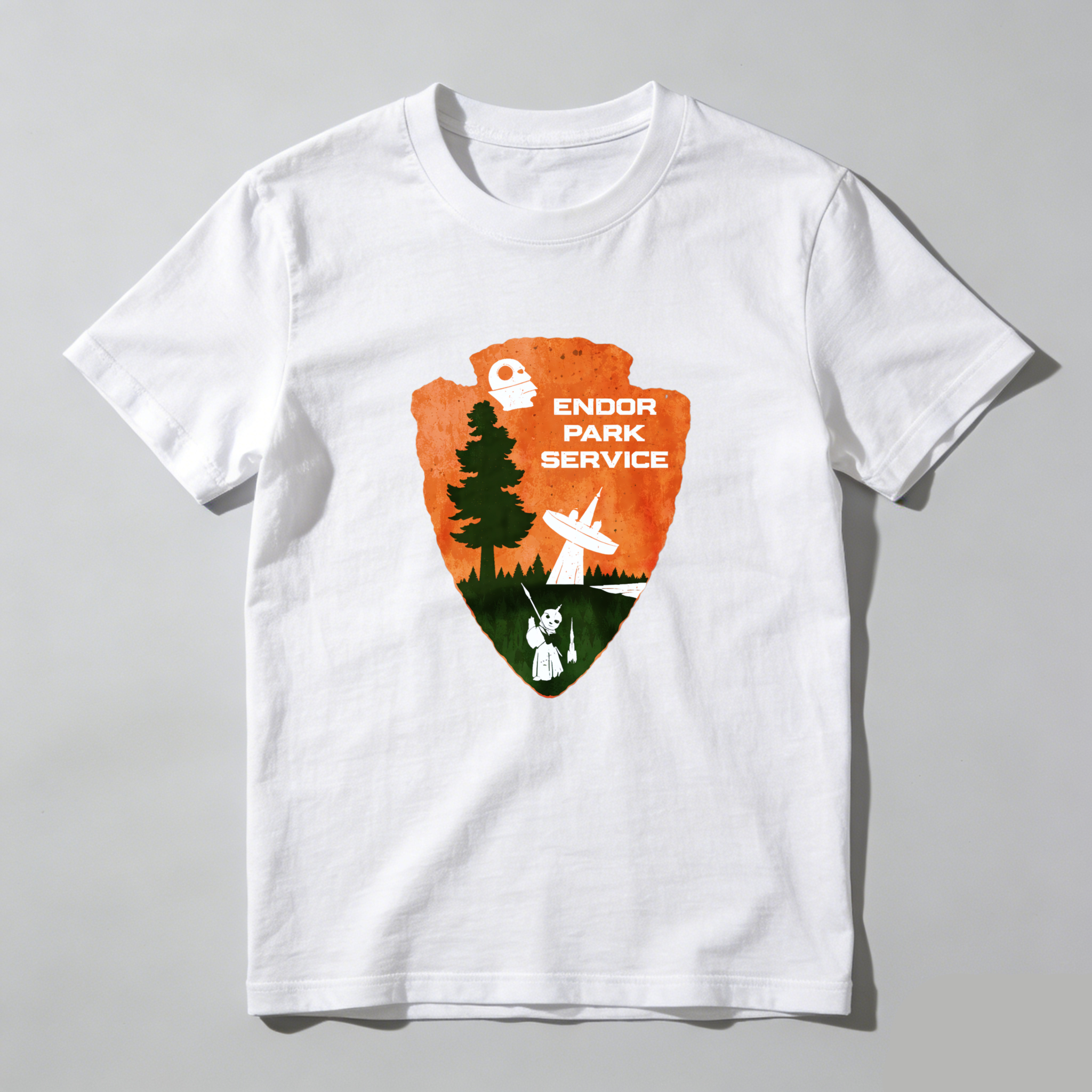 Dorawear™ Endor Park Service Forest Scene Pure Cotton Short Sleeve T-Shirt-Dorawear