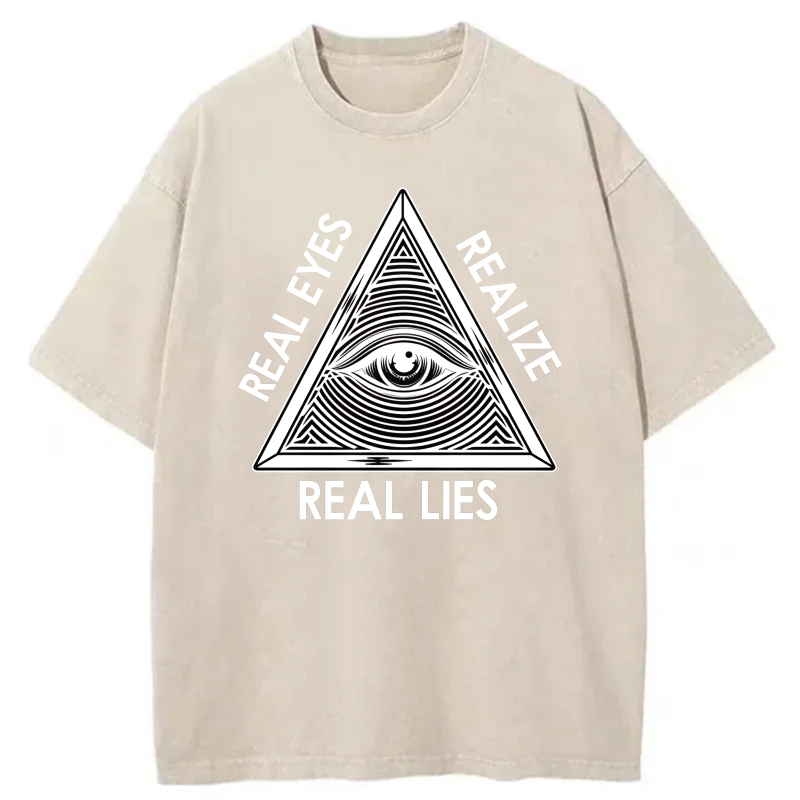Dorawear™  Real Eyes Realize Real Lies Washed Cotton T-Shirt