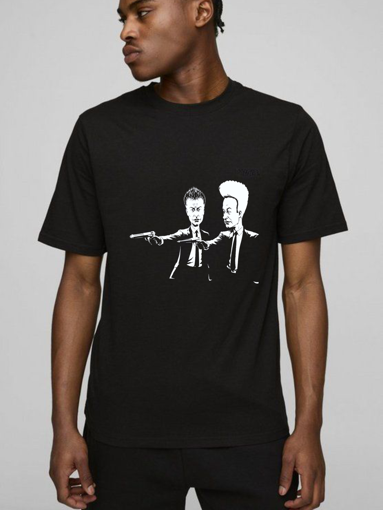 Dorawear™ Pulp Fiction Duo Gun Pointing Pure Cotton Short Sleeve T Shirt-Dorawear