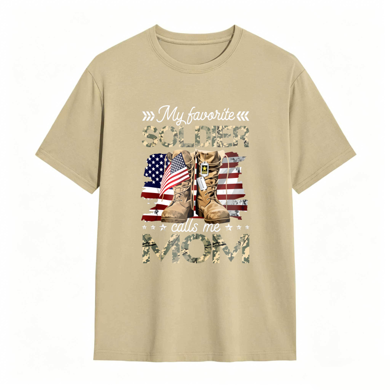 Dorawear™ Soldier Mom American Flag And Military Boots Design Unisex Classic T-shirt