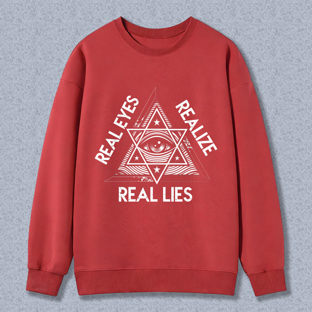 Dorawear™ All Seeing Eye Symbol Real Eyes Realize Real Lies Unisex Classic Sweatshirt(2)