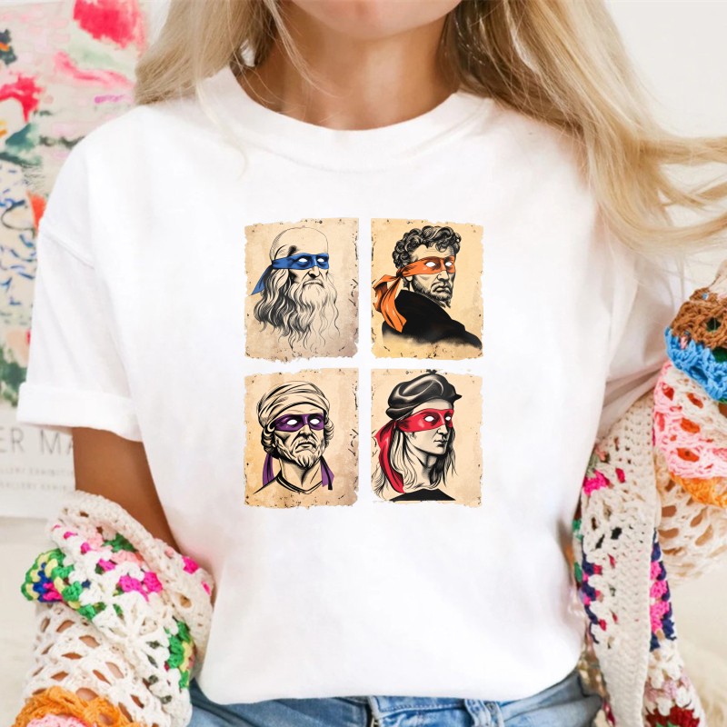 Four Historical Figures With Colorful Eye Patches Unisex Classic T-shirt