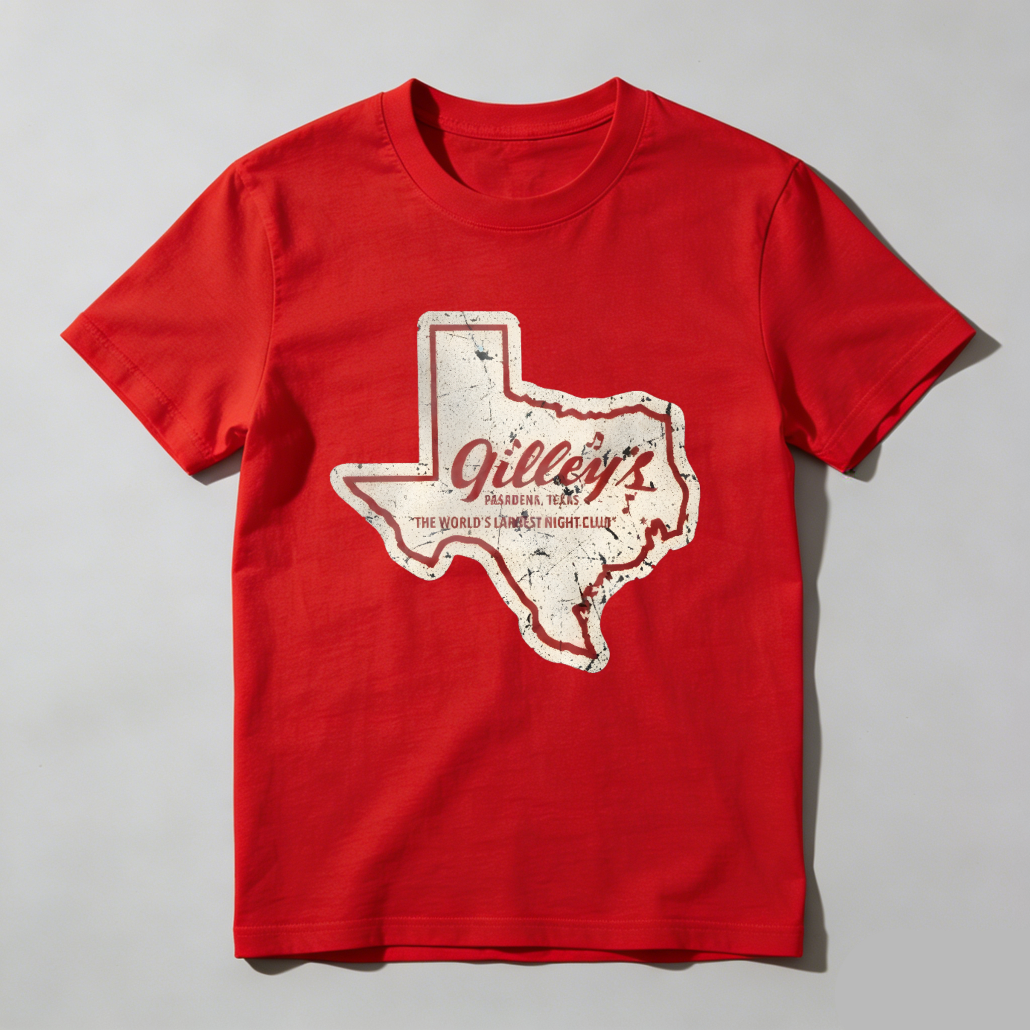 Dorawear™  Texas State Outline With Gilley's Text T Shirt