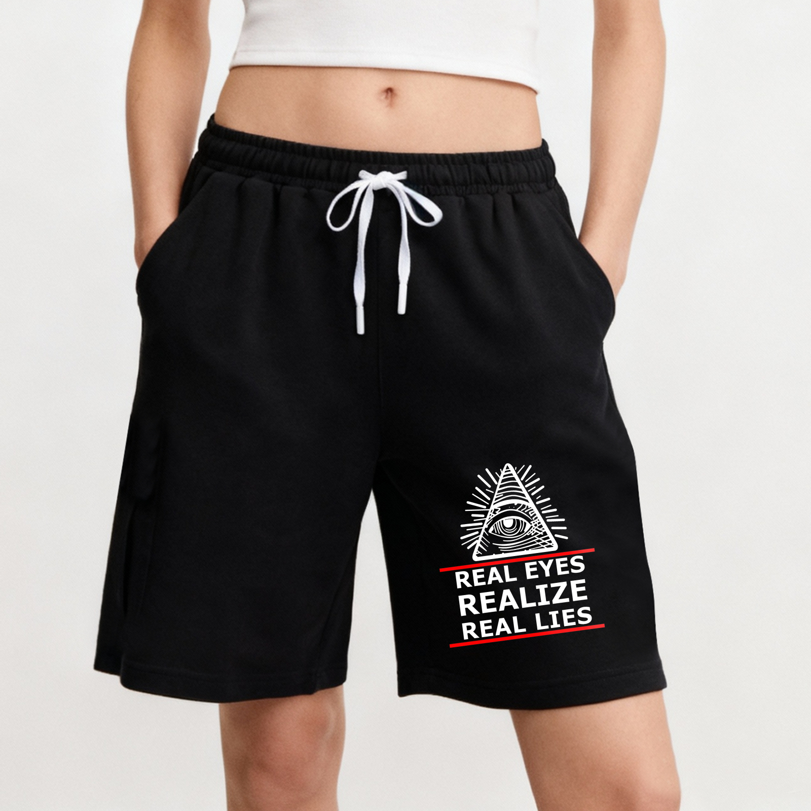 Dorawear™ All Seeing Eye Real Eyes Realize Real Lies Shorts