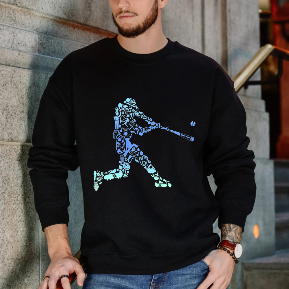 Dorawear™ Baseball Player With Gear Pattern Unisex Classic Sweatshirt