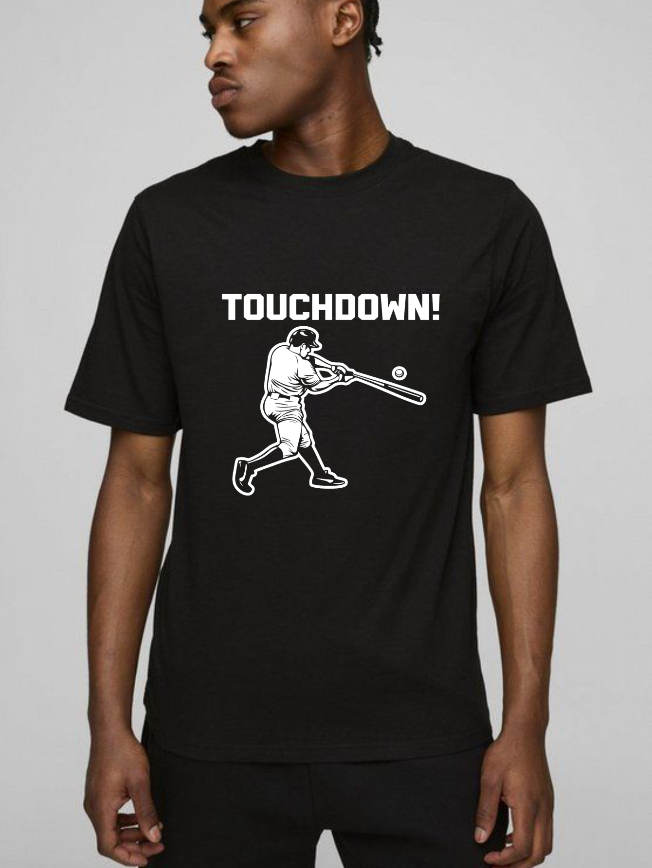 Dorawear™ Touchdown Baseball Player Swinging Bat  T Shirt