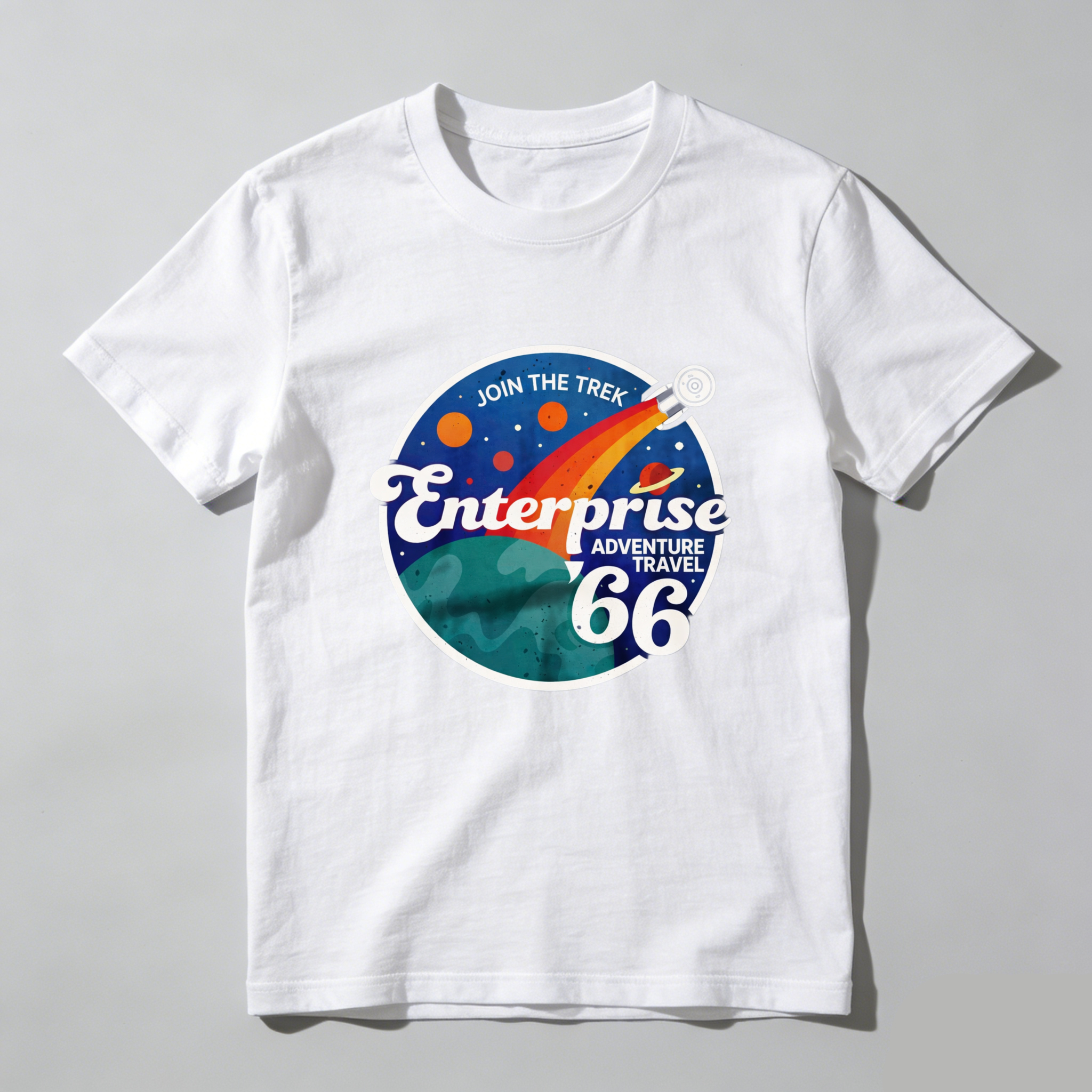 Dorawear™ Enterprise Adventure Travel 66 Join The Trek Pure Cotton Short Sleeve T Shirt-Dorawear