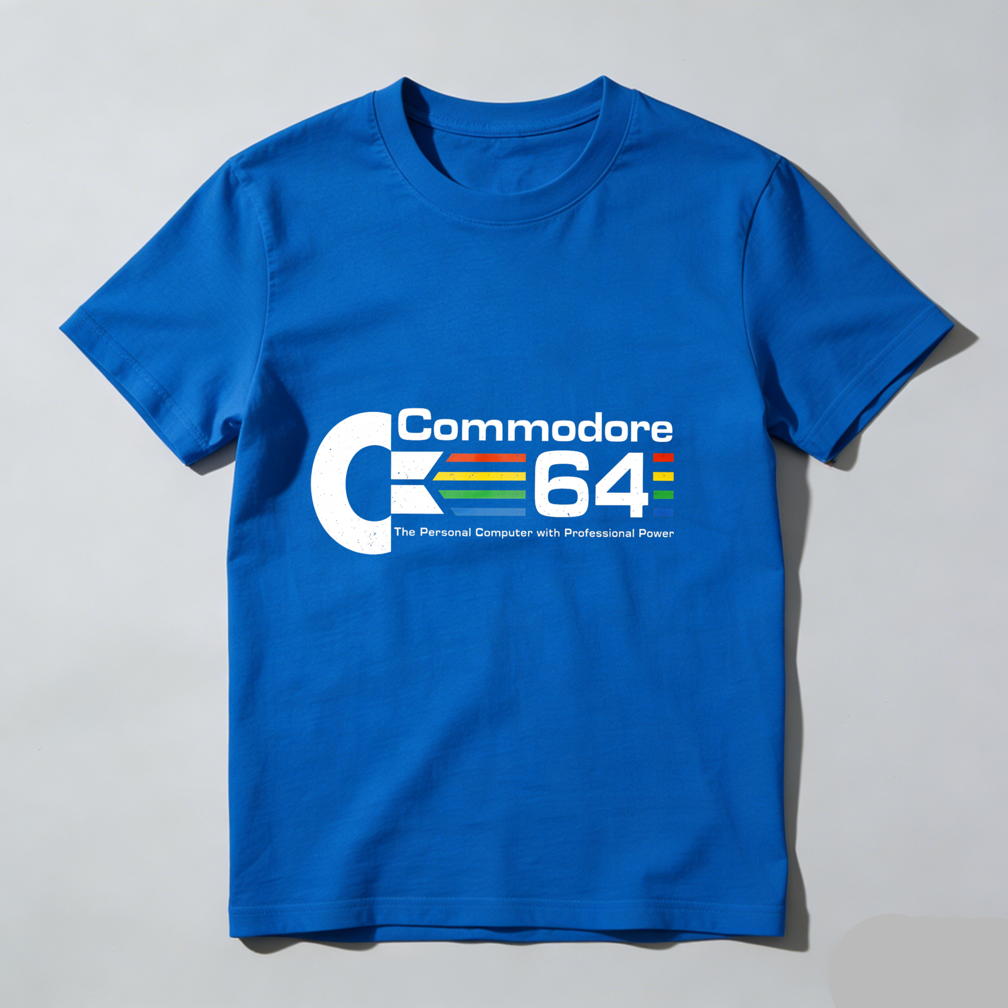 Dorawear™ Commodore C64 Logo With Rainbow Stripes T Shirt