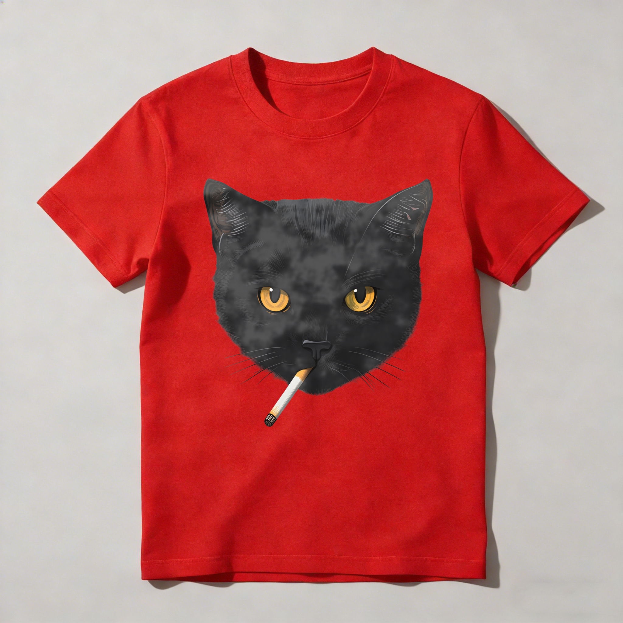 Dorawear™ Black Cat With Cigarette In Mouth T Shirt