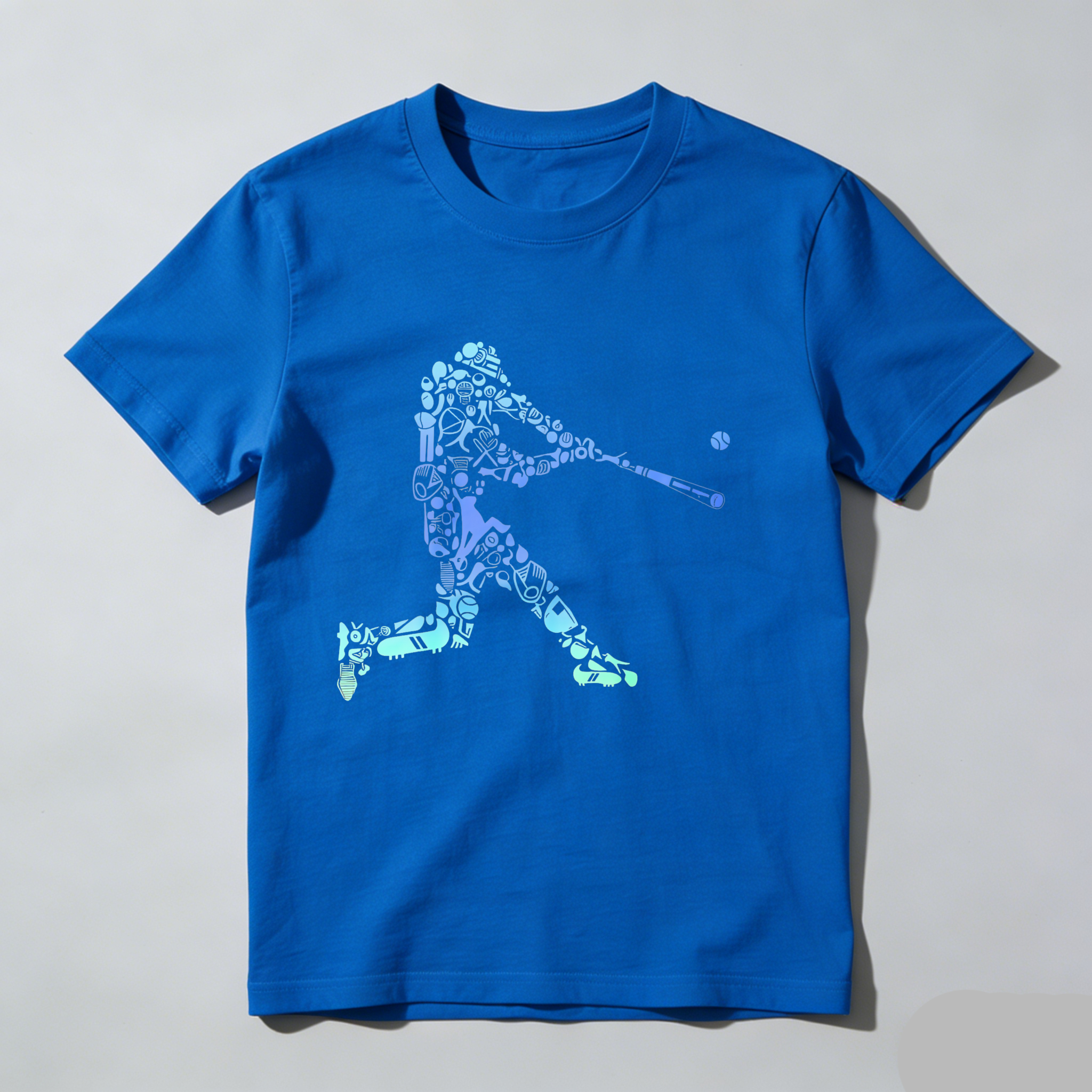 Dorawear™ Baseball Player Silhouette With Tools And Equipment  T Shirt