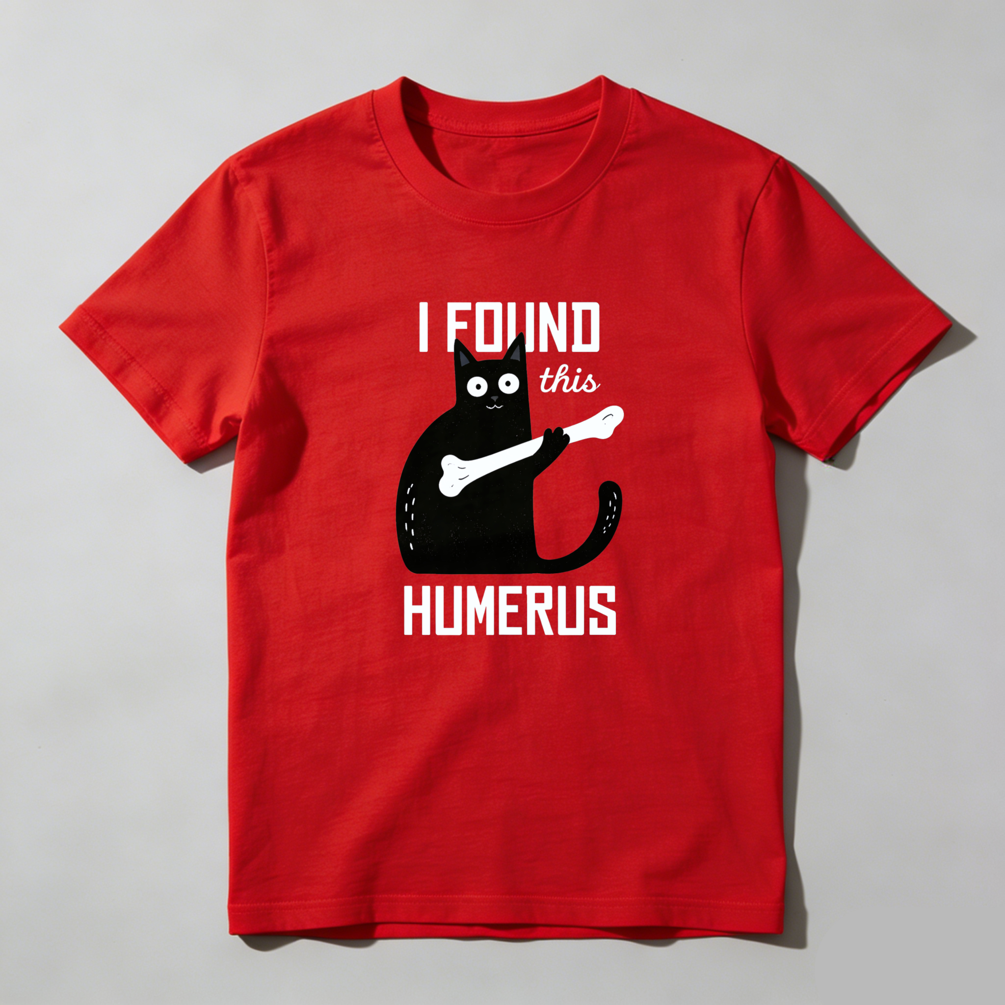 Dorawear™ I Found This Humerus Cat Bone Pure Cotton Short Sleeve T Shirt-Dorawear