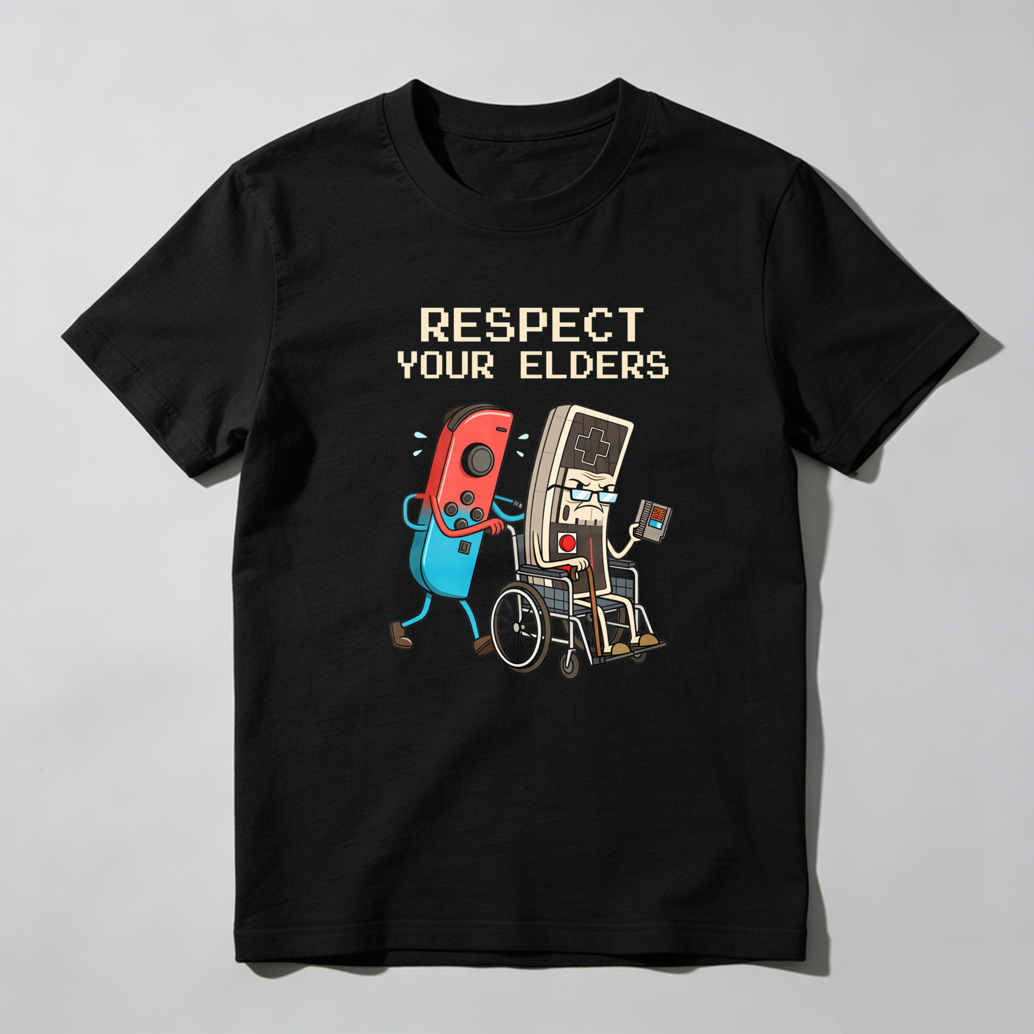 Respect Your Elders Game Controllers tshirt 100% cotton