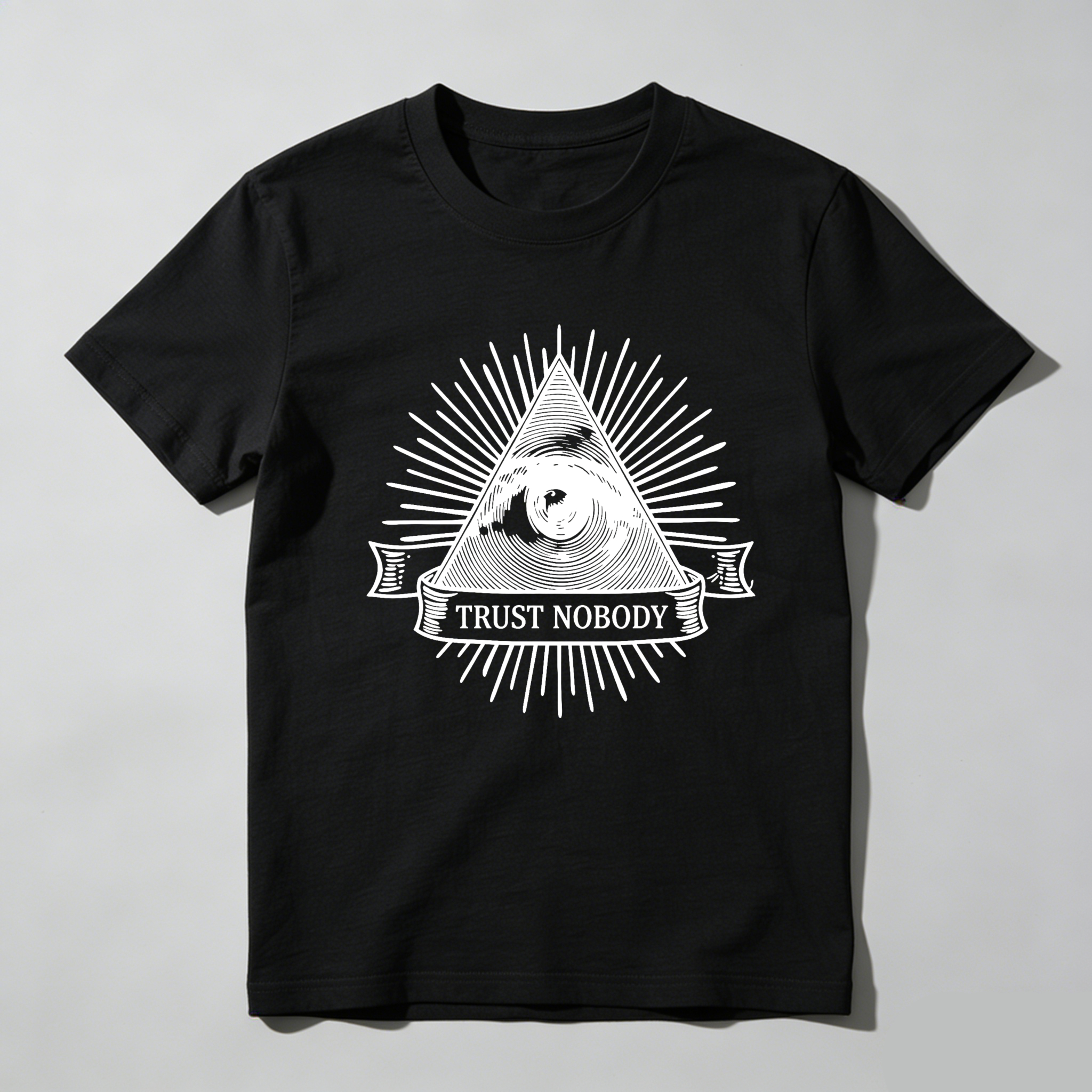 Dorawear™All Seeing Eye With Trust Nobody Banner  T Shirt