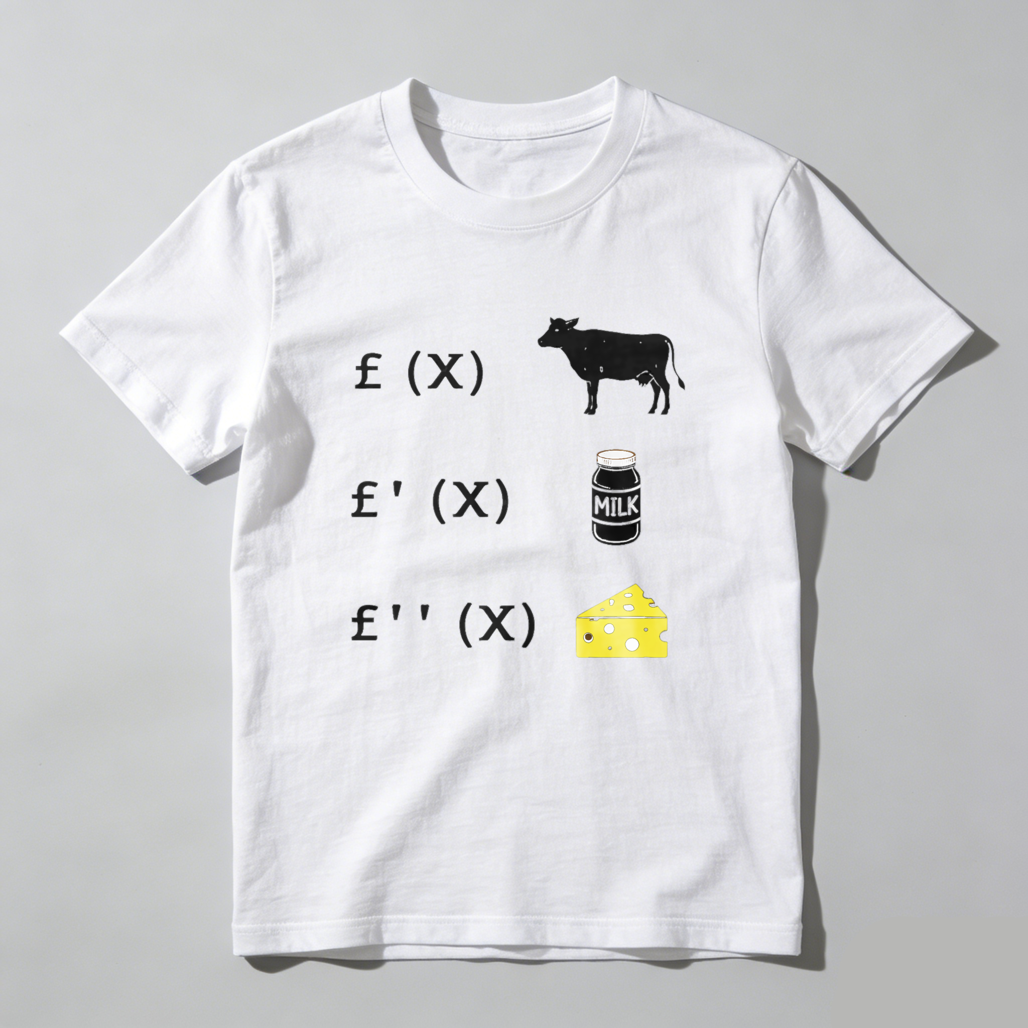 Dorawear™ Cow Milk Cheese Math Pure Cotton Short Sleeve T Shirt-Dorawear