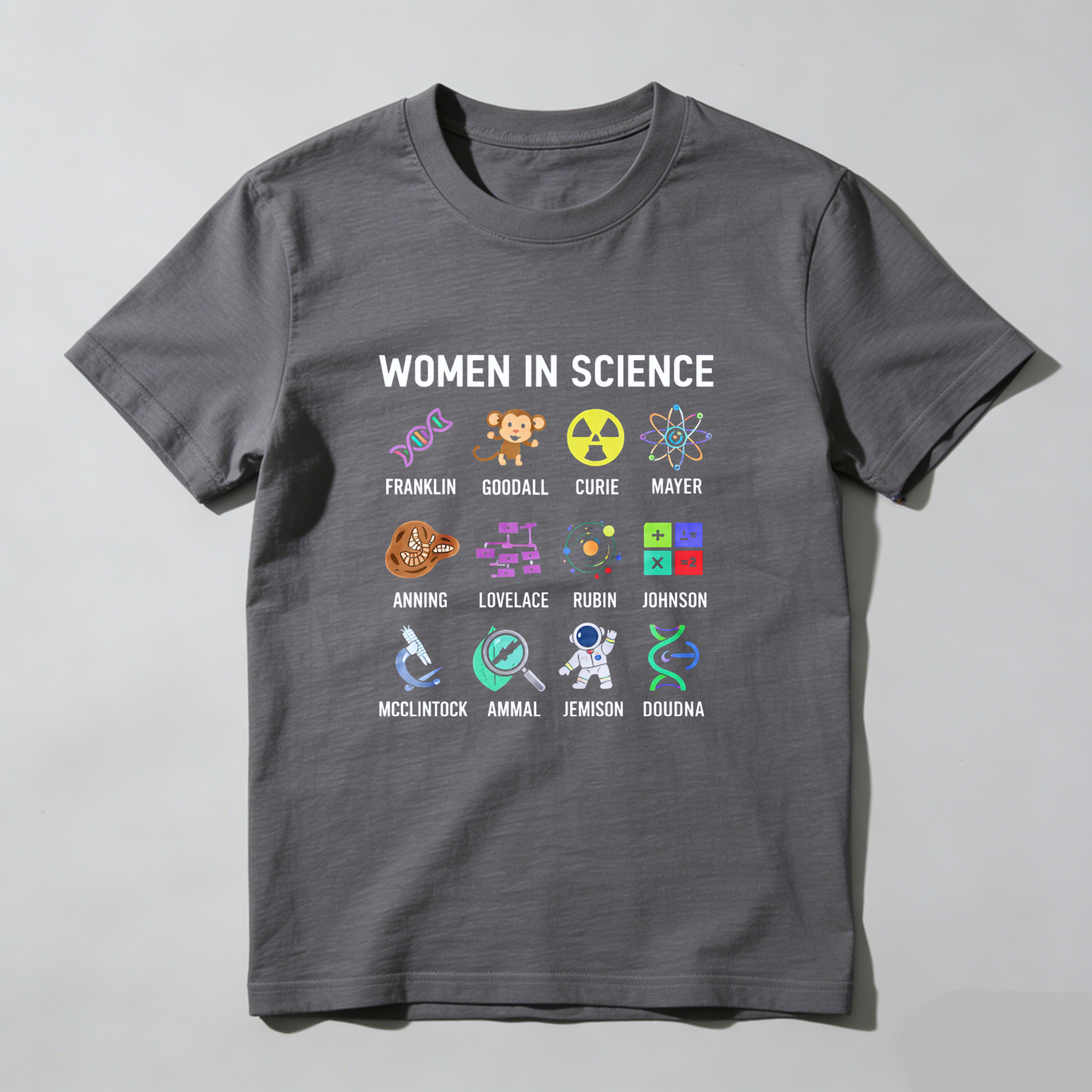 Dorawear™ Women In Science Icons Pure Cotton Short Sleeve T Shirt-Dorawear