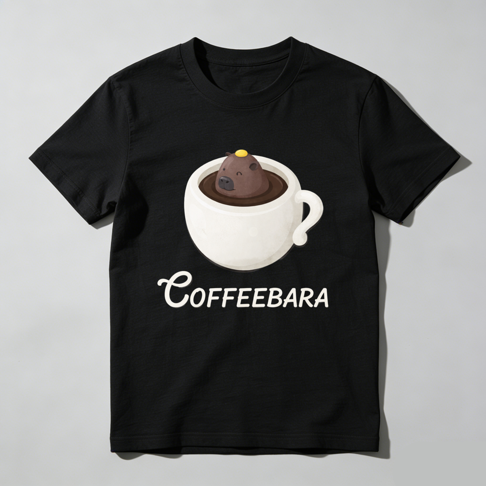 Dorawear™ Coffee Bara Coffee Cup Bear Pure Cotton Short Sleeve T-Shirt-Dorawear