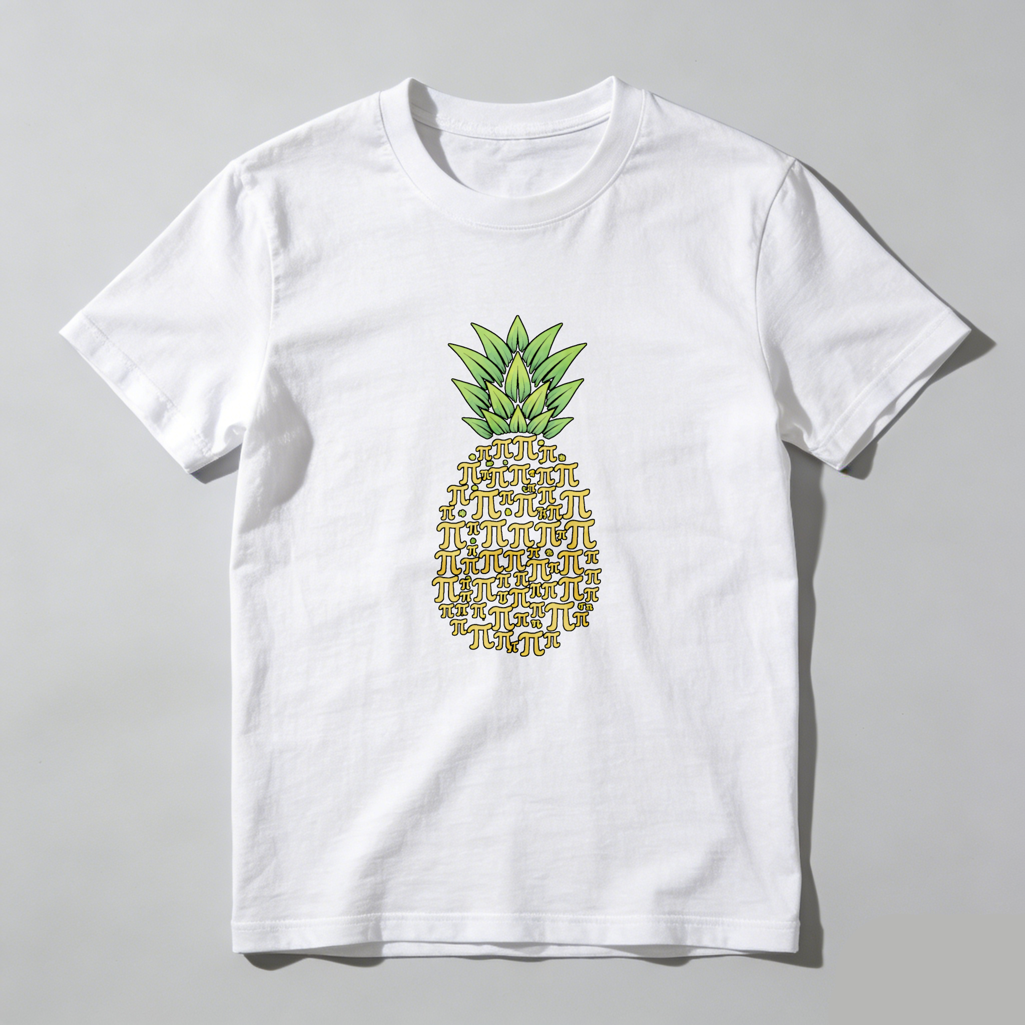 Dorawear™ Pineapple Pi Symbol Design Pure Cotton Short Sleeve T Shirt-Dorawear