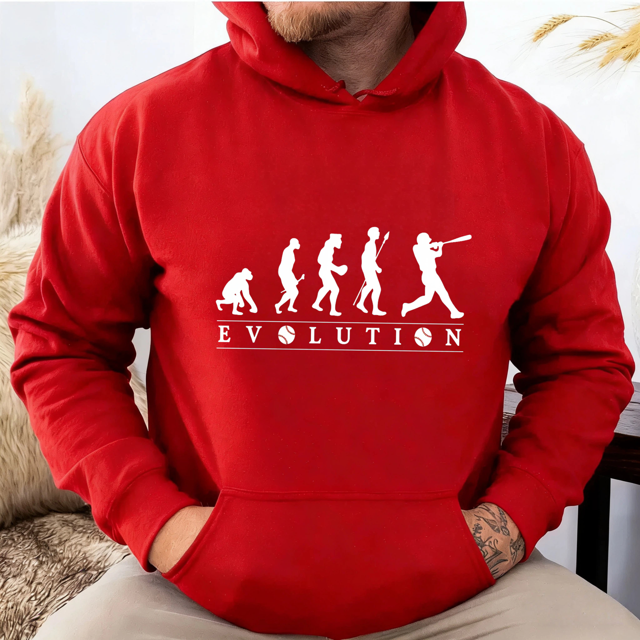 Dorawear™ Baseball Evolution Hoodie Men Women Sport Sweatshirt Casual Pullover Graphic Hooded Sweatshirt Unisex Streetwear Fashion Top-Dorawear