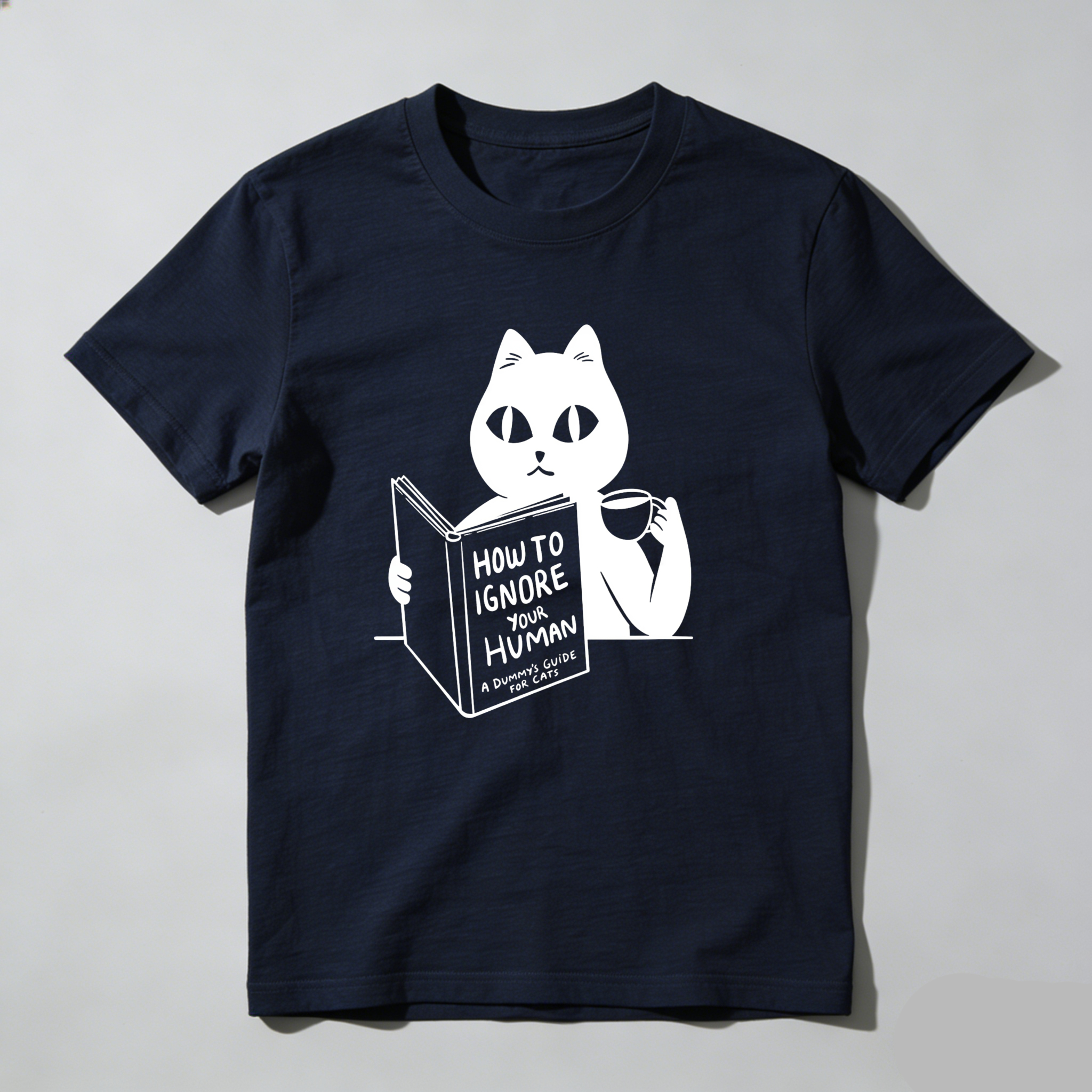 Dorawear Cat Reading Book How To Ignore Your Human T Shirt