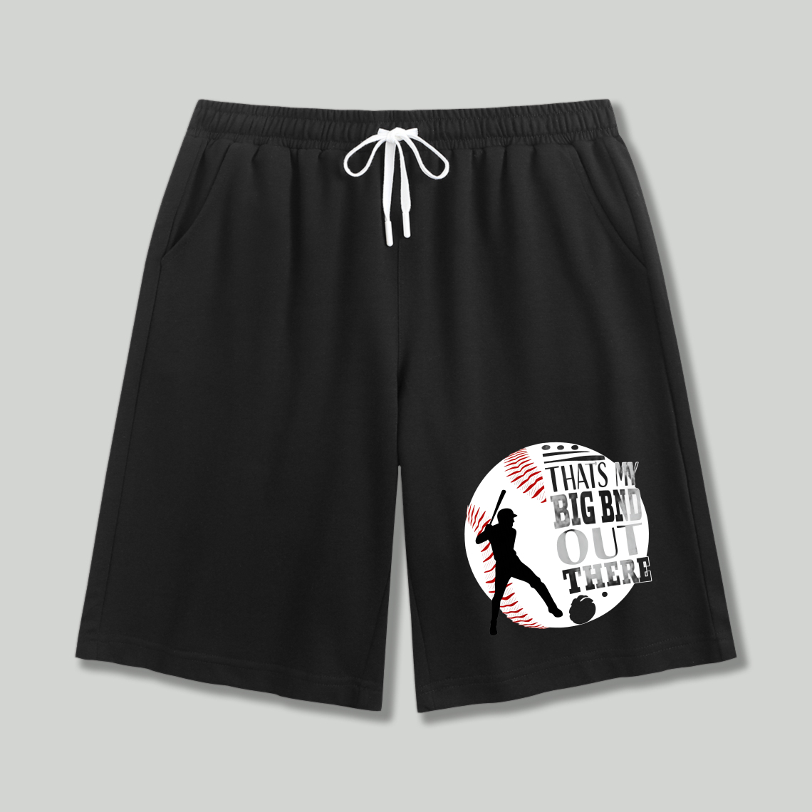 Dorawear™ Baseball Player Silhouette With Text Thats A Big Bird Out There Shorts-Dorawear