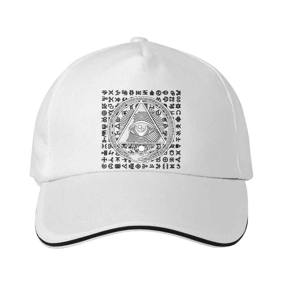 Dorawear™  Baseball Cap With All Seeing Eye And Symbolic Text And Fashion Statement