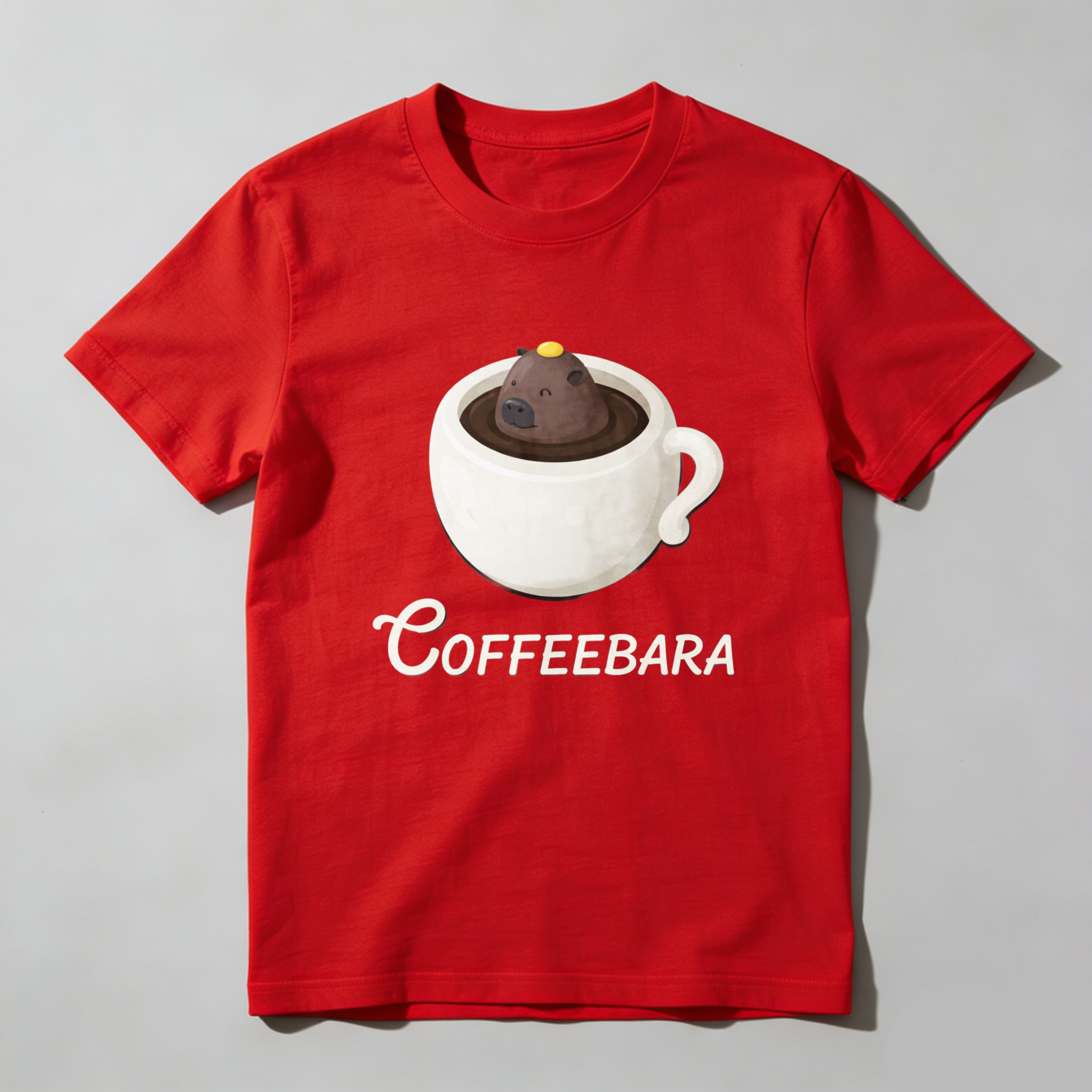 Dorawear™ Coffee Bara Coffee Cup Bear Pure Cotton Short Sleeve T-Shirt-Dorawear
