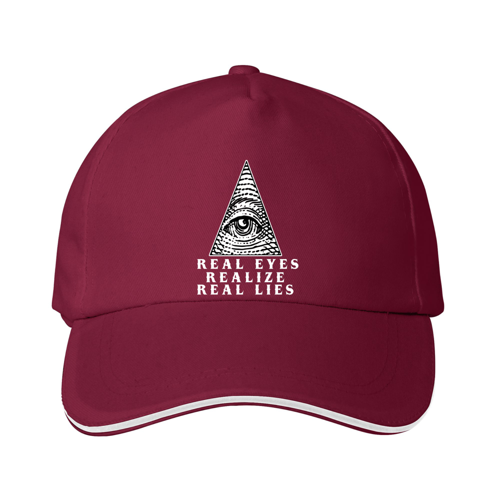 Dorawear™  Baseball Cap With All Seeing Eye And Real Eyes Realize Real Lies Text