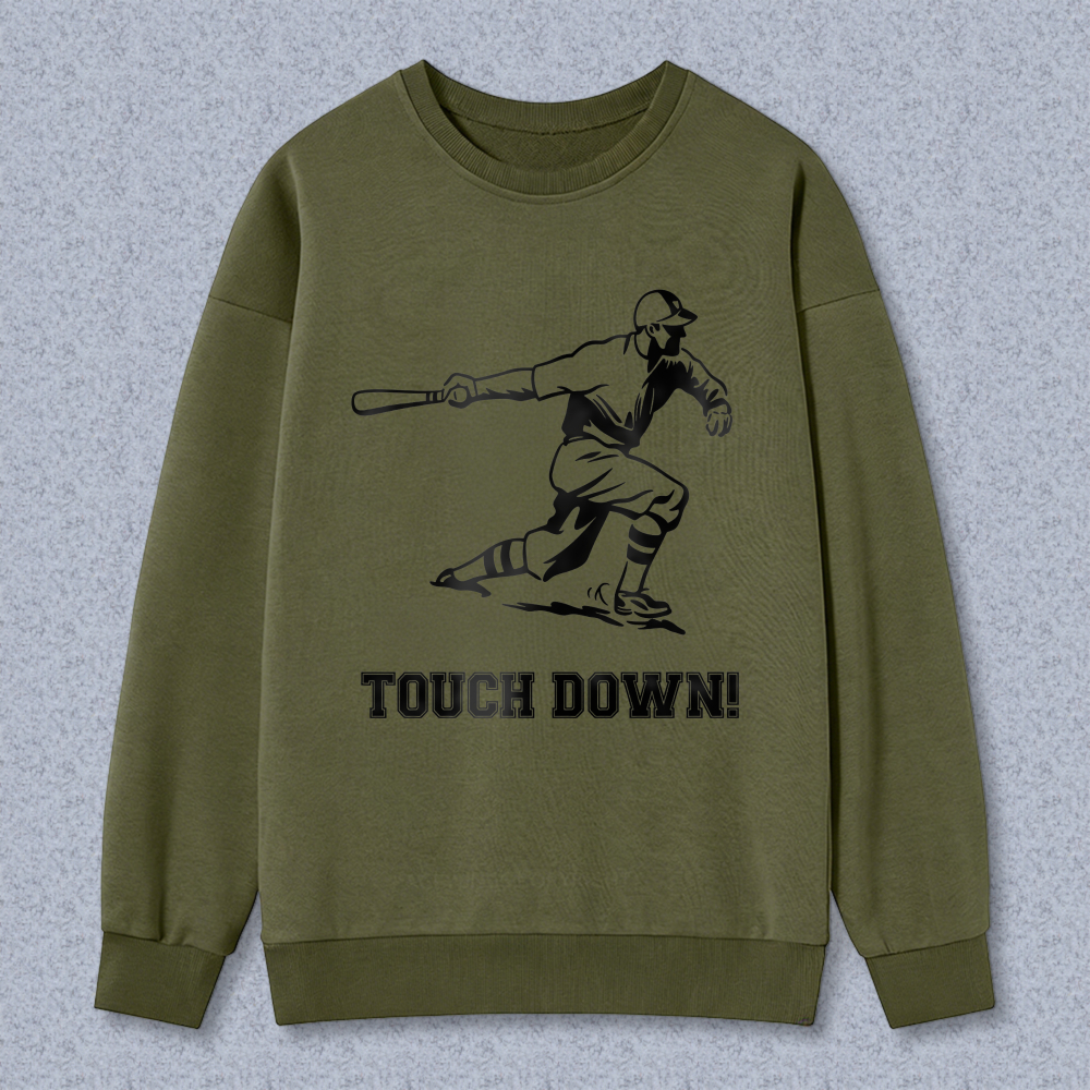 Dorawear™ Baseball Player Swinging Bat Touch Down Unisex Classic Sweatshirt