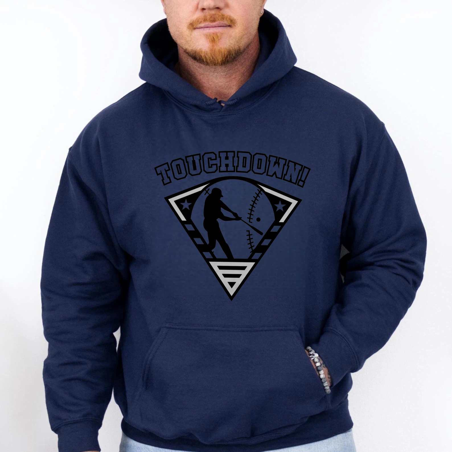 Dorawear™ Touchdown Baseball Hoodie Sport Graphic Sweatshirt Unisex Casual Wear For Men And Women