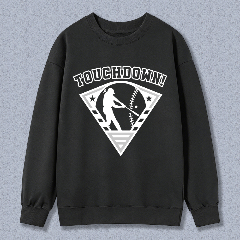 Dorawear™ Baseball Player With Bat And Ball In Diamond Design Touchdown Unisex Classic Sweatshirt