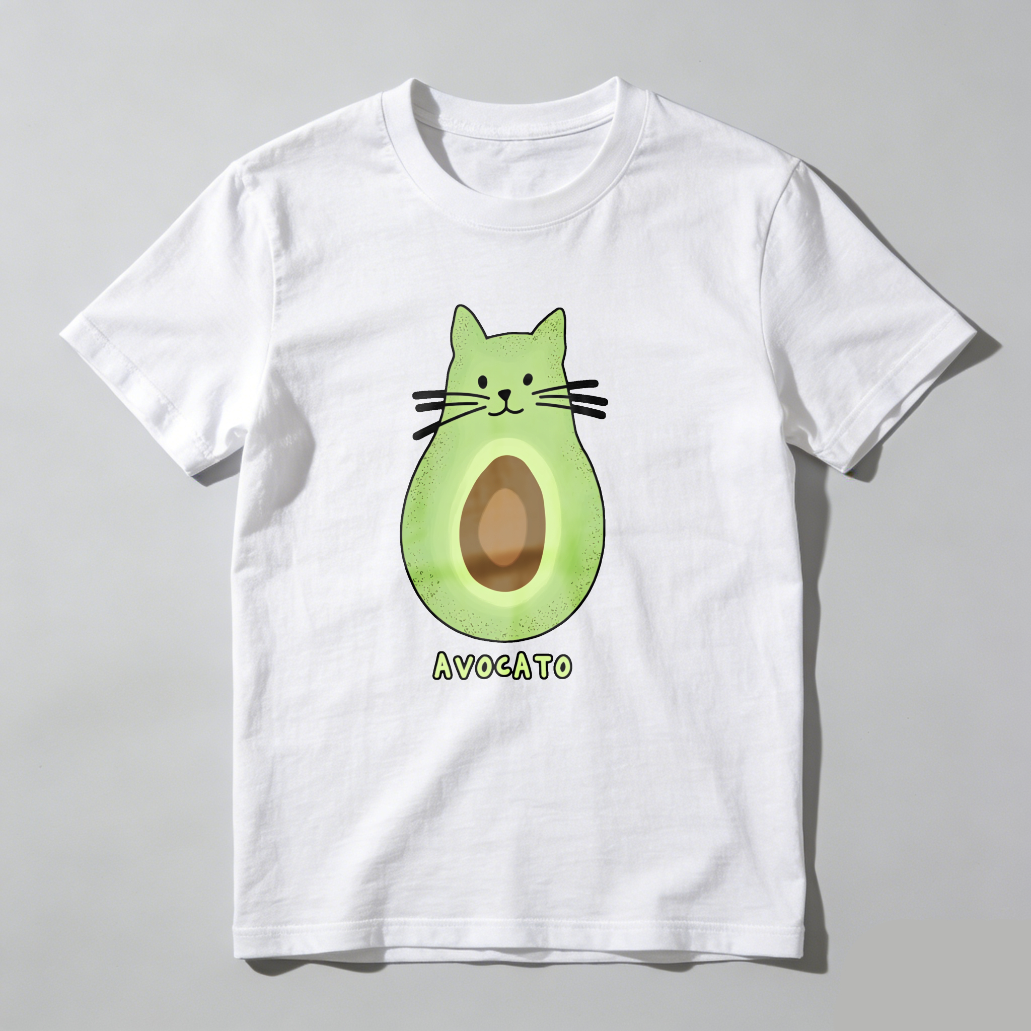 Dorawear™ Avocado Cat Face With Text Avocato T Shirt
