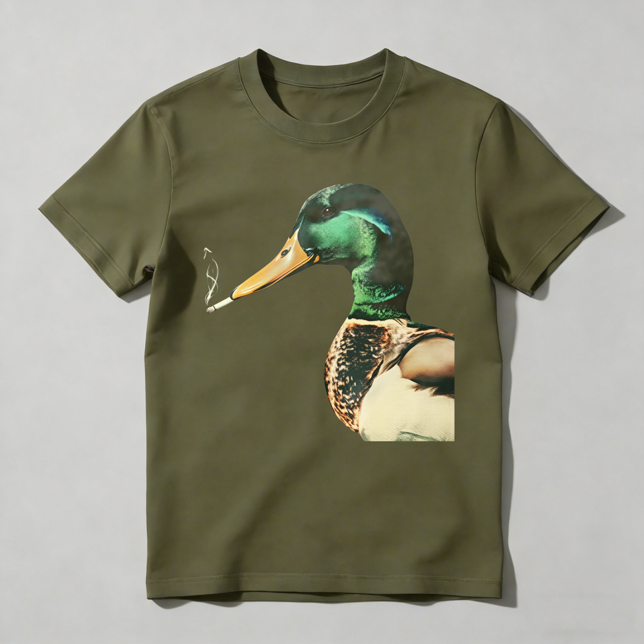 Dorawear™ Duck Smoking Cigarette Realistic Print T Shirt